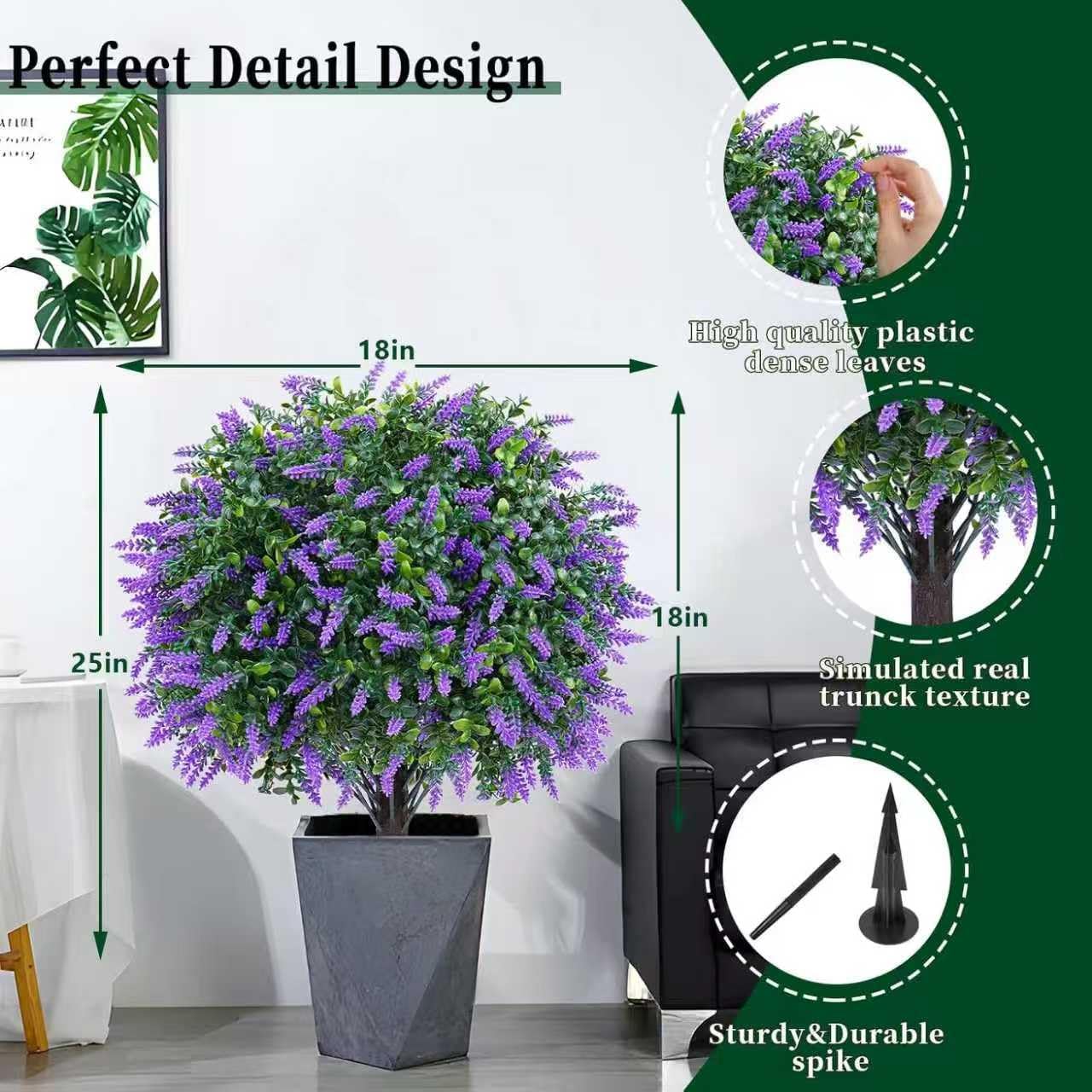 Artificial Boxwood Topiary Ball Lavender... 4 Artificial Boxwood Topiary Ball Lavender... - Image 4