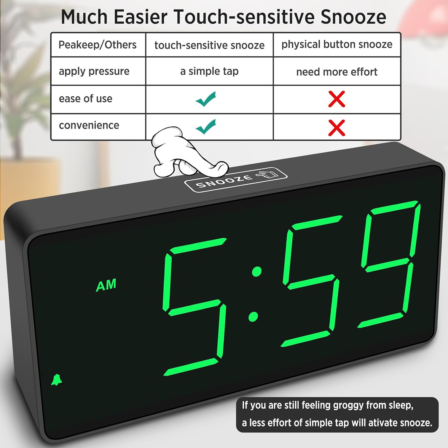 Peakeep Battery Operated Digital Alarm C... 8 Peakeep Battery Operated Digital Alarm C... - Image 8