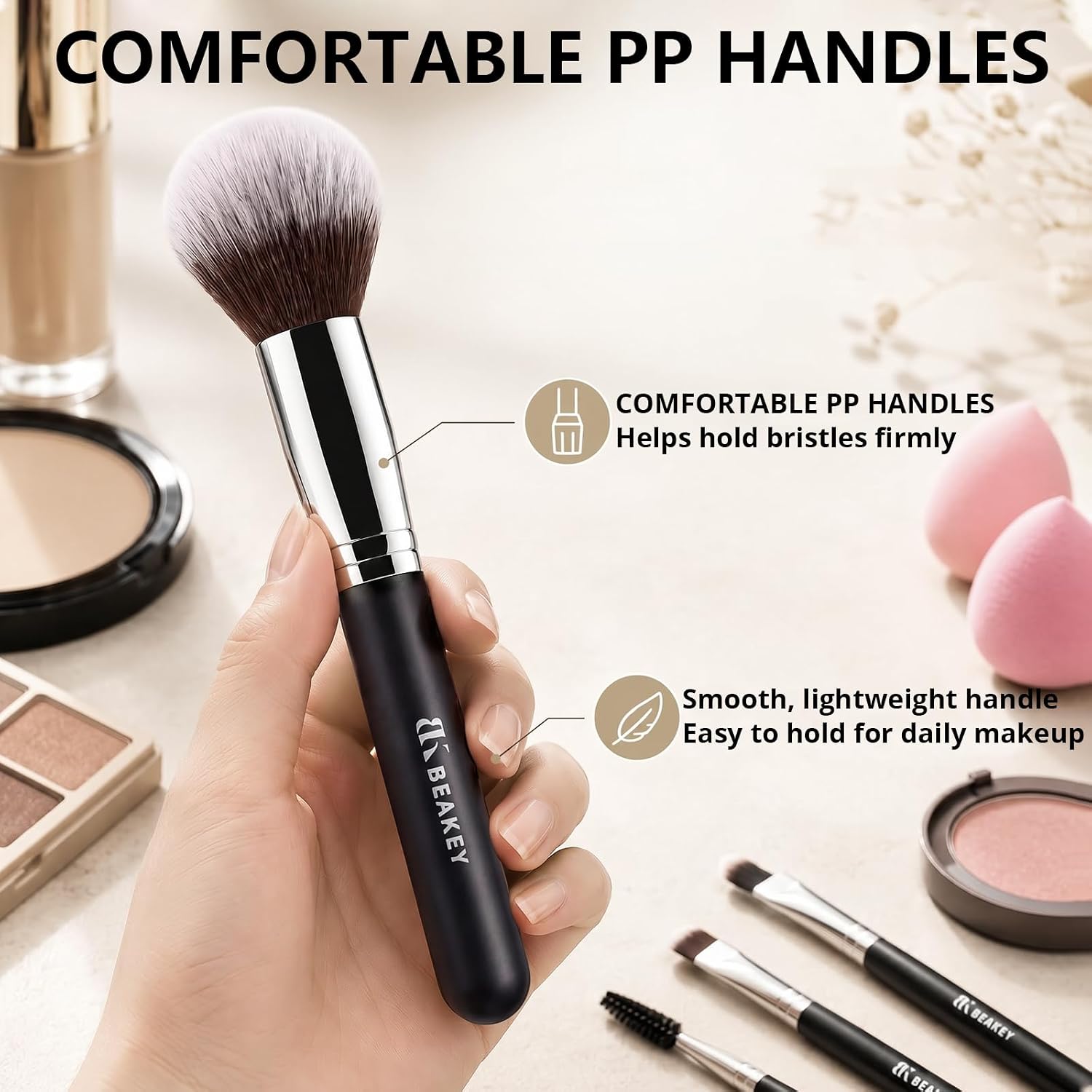 BEAKEY Makeup Brushes set with 2 Blendin... 6 BEAKEY Makeup Brushes set with 2 Blendin... - Image 6