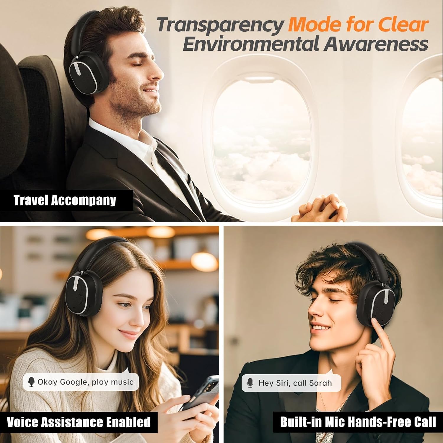 Over Ear Wireless Headphones with 120H P... 7 Over Ear Wireless Headphones with 120H P... - Image 7