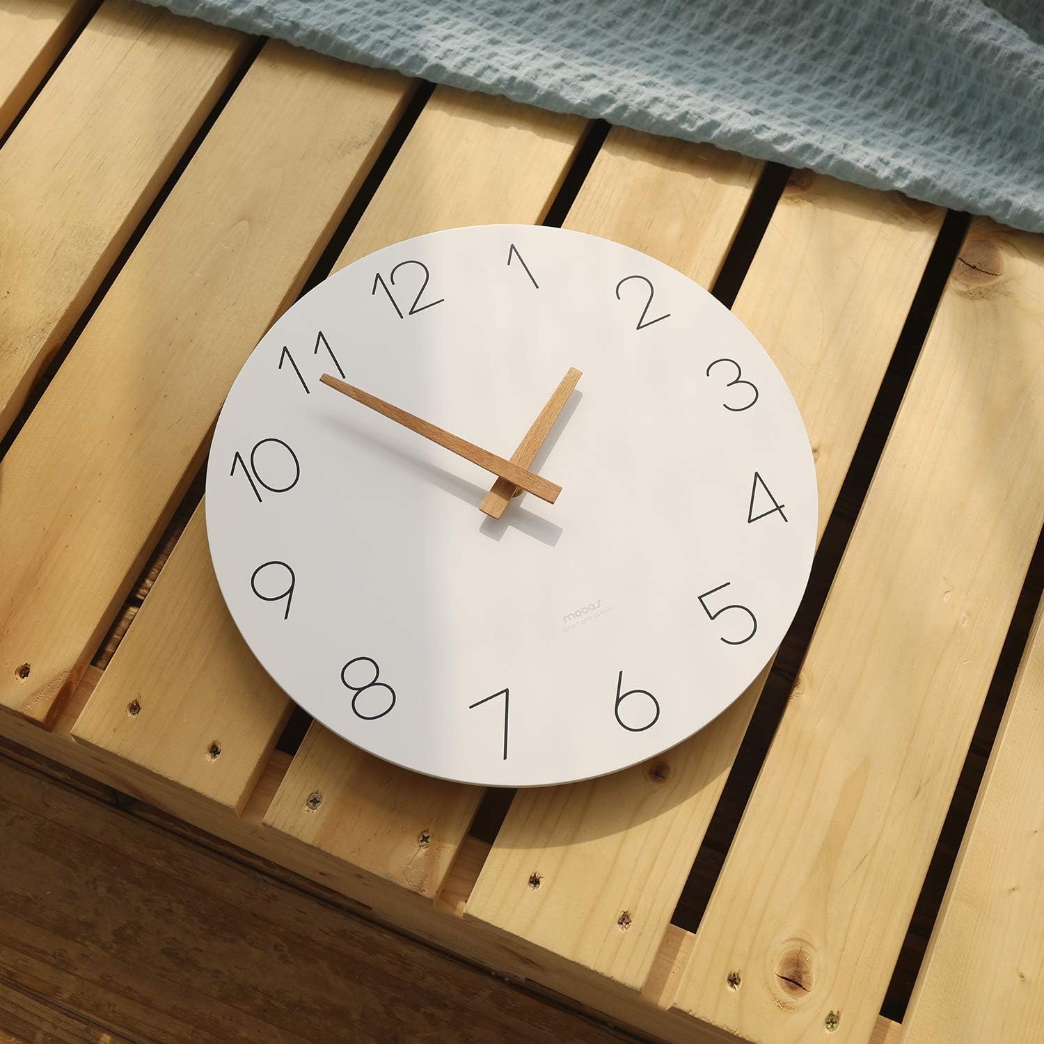 mooas Flatwood Wall Clock, 12" Analog Wa... 9 mooas Flatwood Wall Clock, 12" Analog Wa... - Image 9