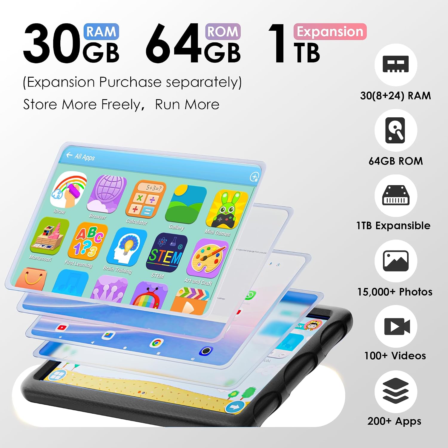 Android 15 Tablet with Drop-proof Case,3... 3 Android 15 Tablet with Drop-proof Case,3... - Image 3