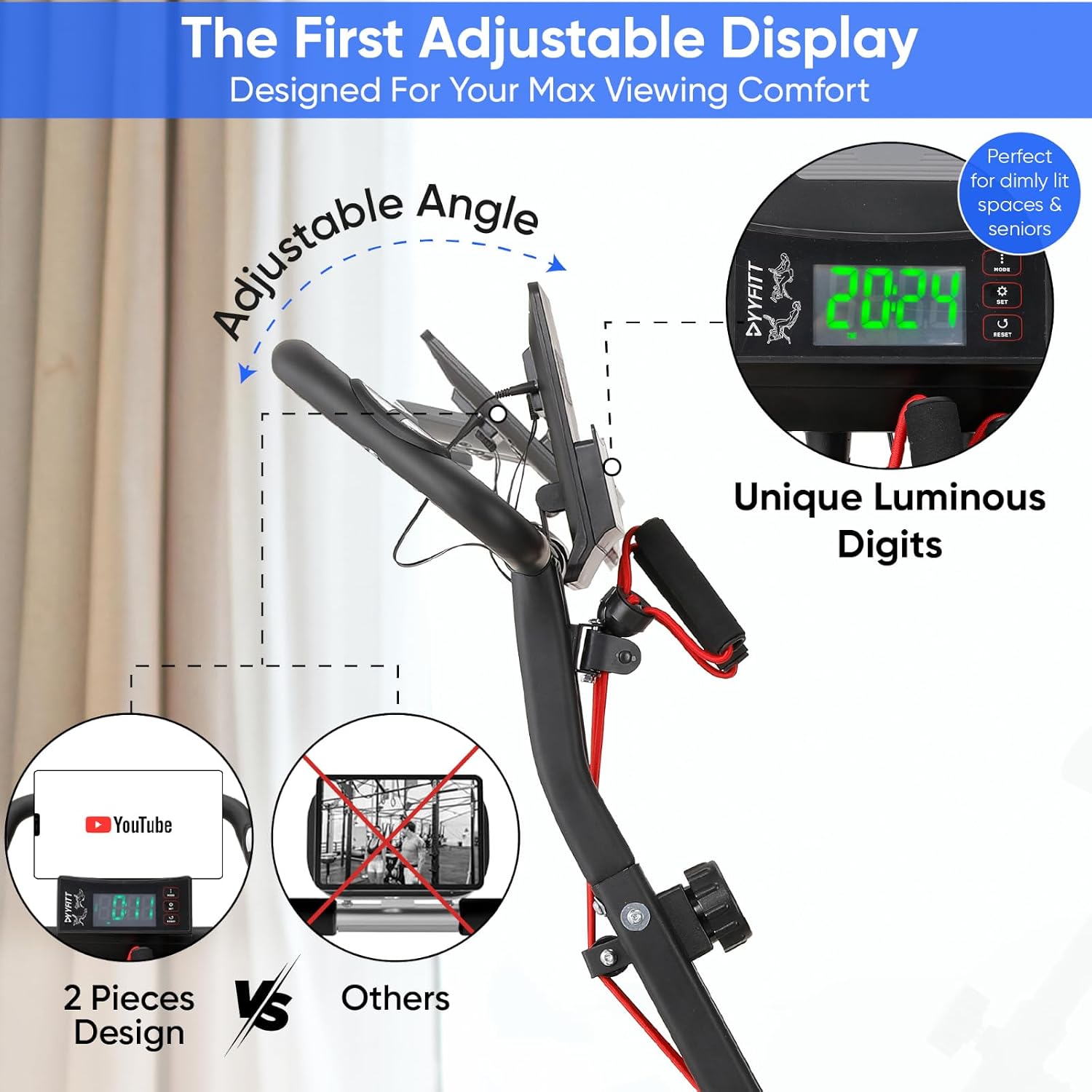 3-IN-1 Exercise Bike with Luminous Digit... 8 3-IN-1 Exercise Bike with Luminous Digit... - Image 8