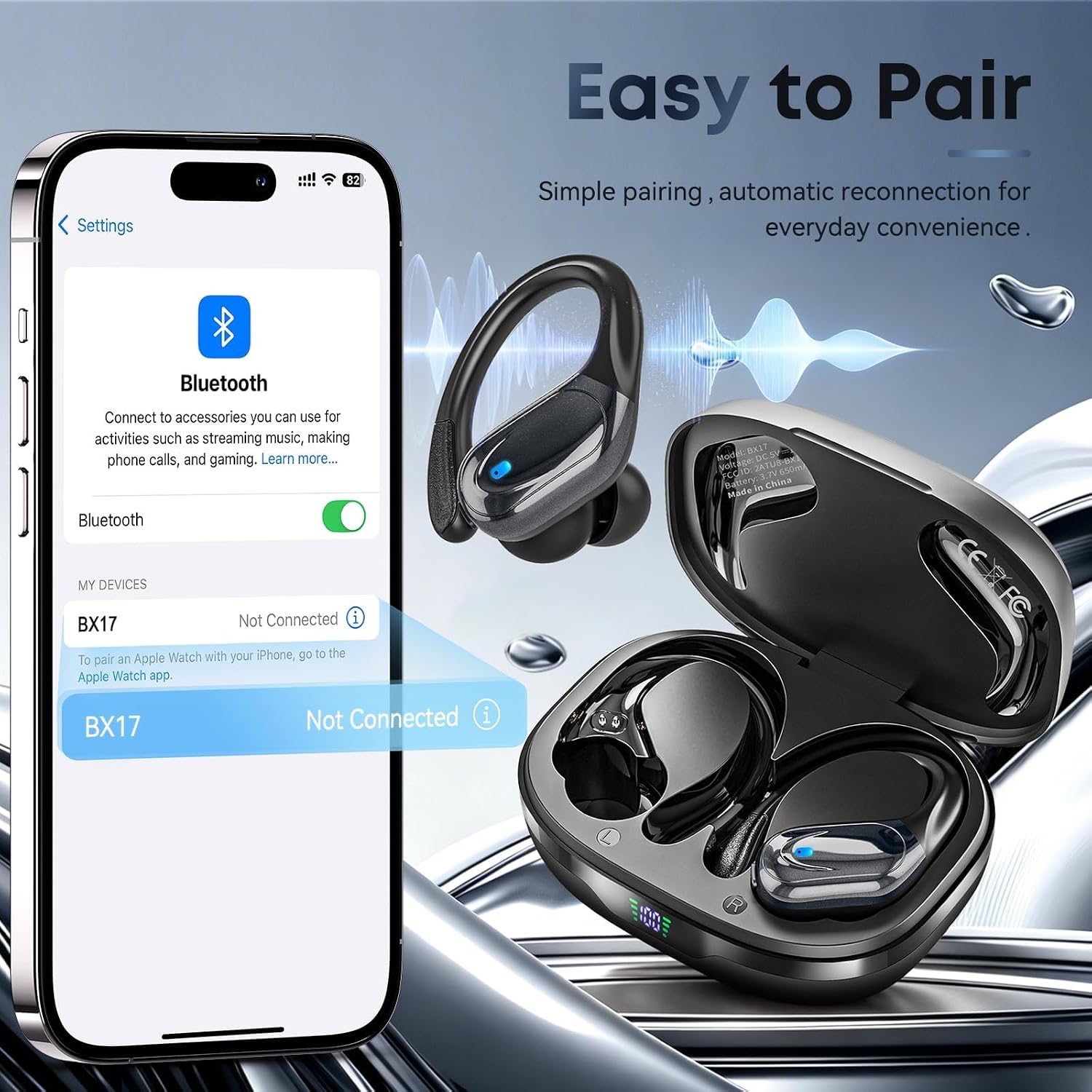 HAOYUYAN Wireless Earbuds, Sports Blueto... 4 HAOYUYAN Wireless Earbuds, Sports Blueto... - Image 4