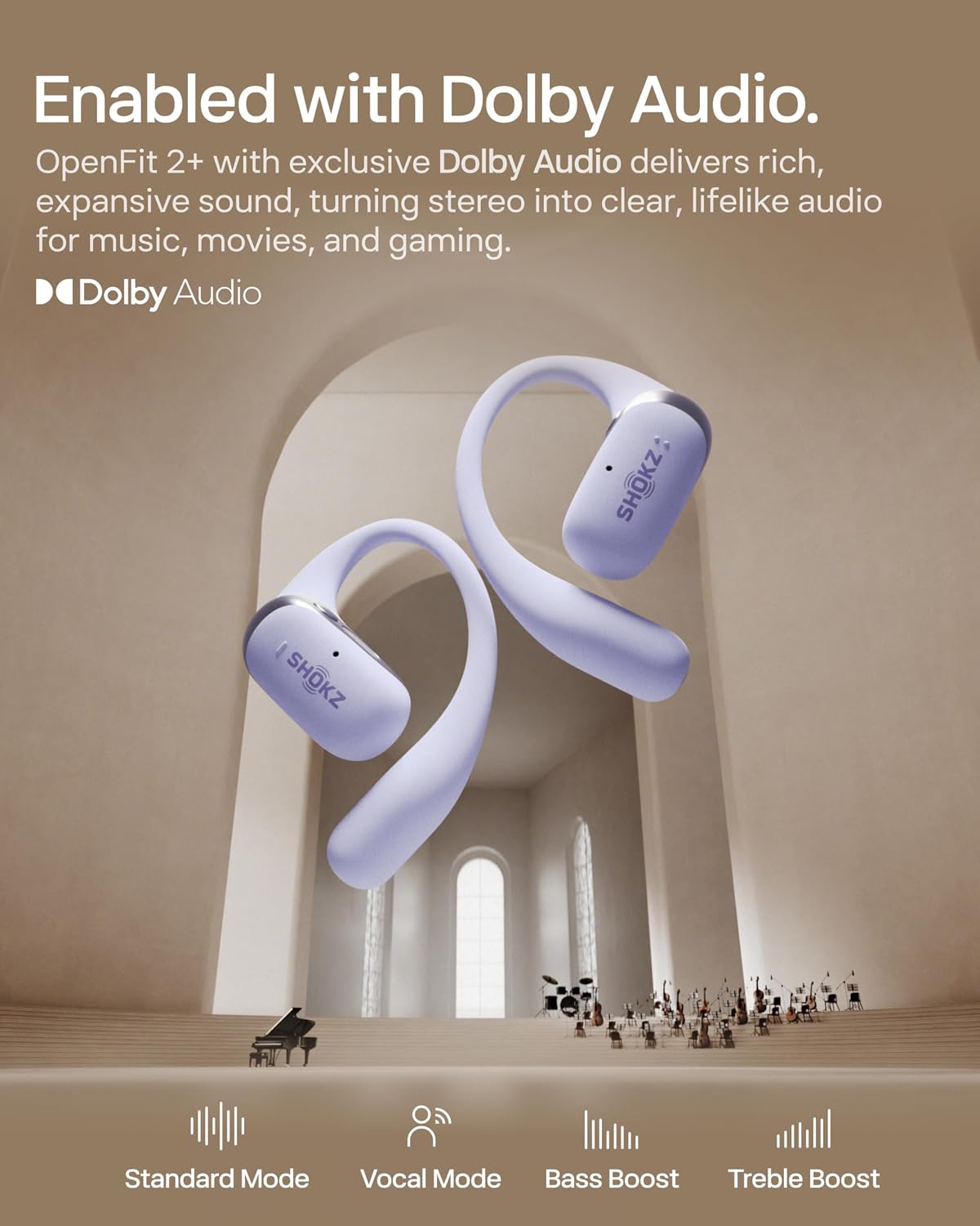 SHOKZ OpenFit 2+ Open-Ear Earbuds, Purpl... 4 SHOKZ OpenFit 2+ Open-Ear Earbuds, Purpl... - Image 4