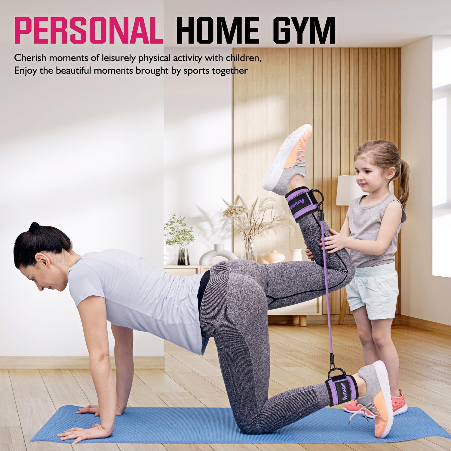 Ayombo Ankle Resistance Bands with Cuffs... 4 Ayombo Ankle Resistance Bands with Cuffs... - Image 4
