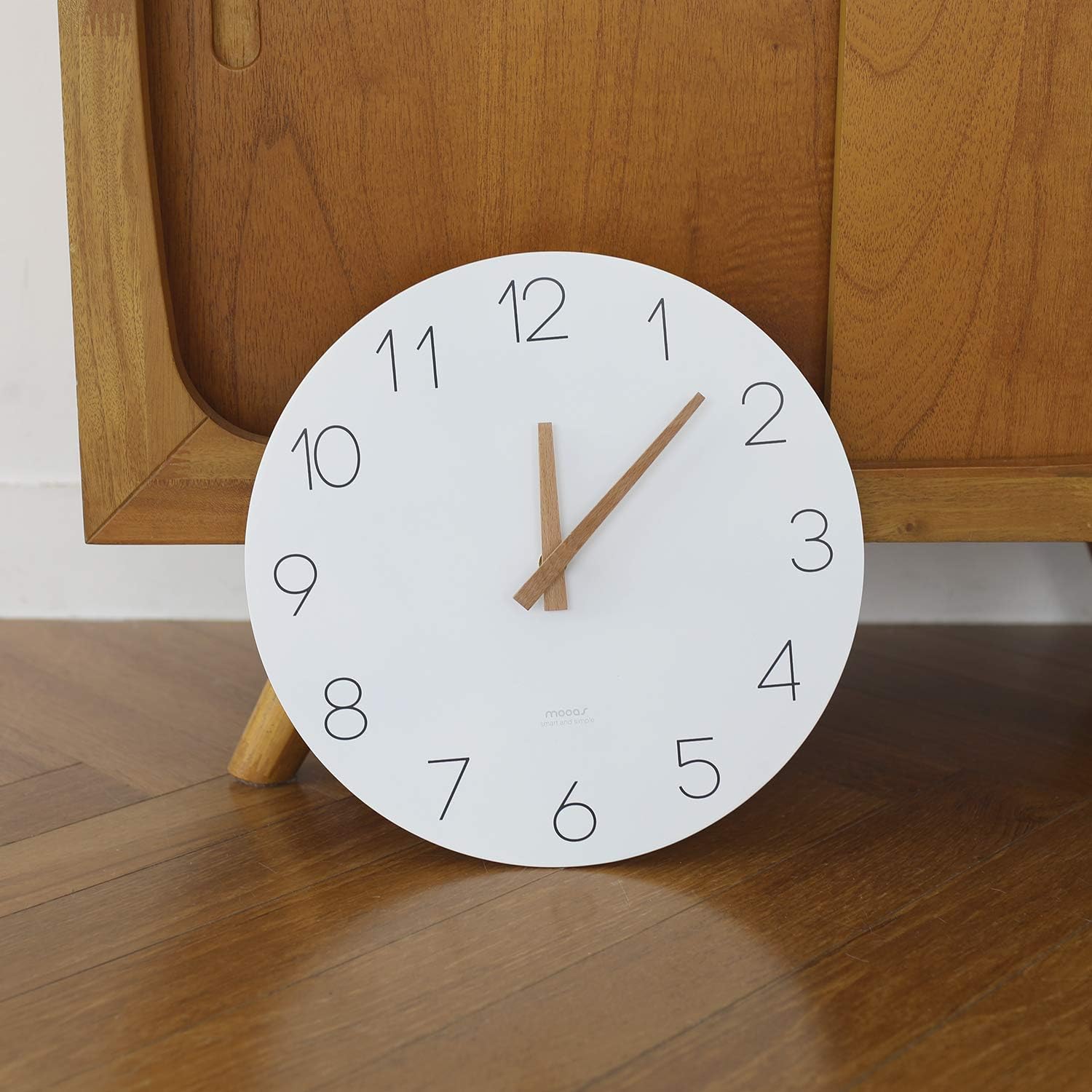 mooas Flatwood Wall Clock, 12" Analog Wa... 6 mooas Flatwood Wall Clock, 12" Analog Wa... - Image 6