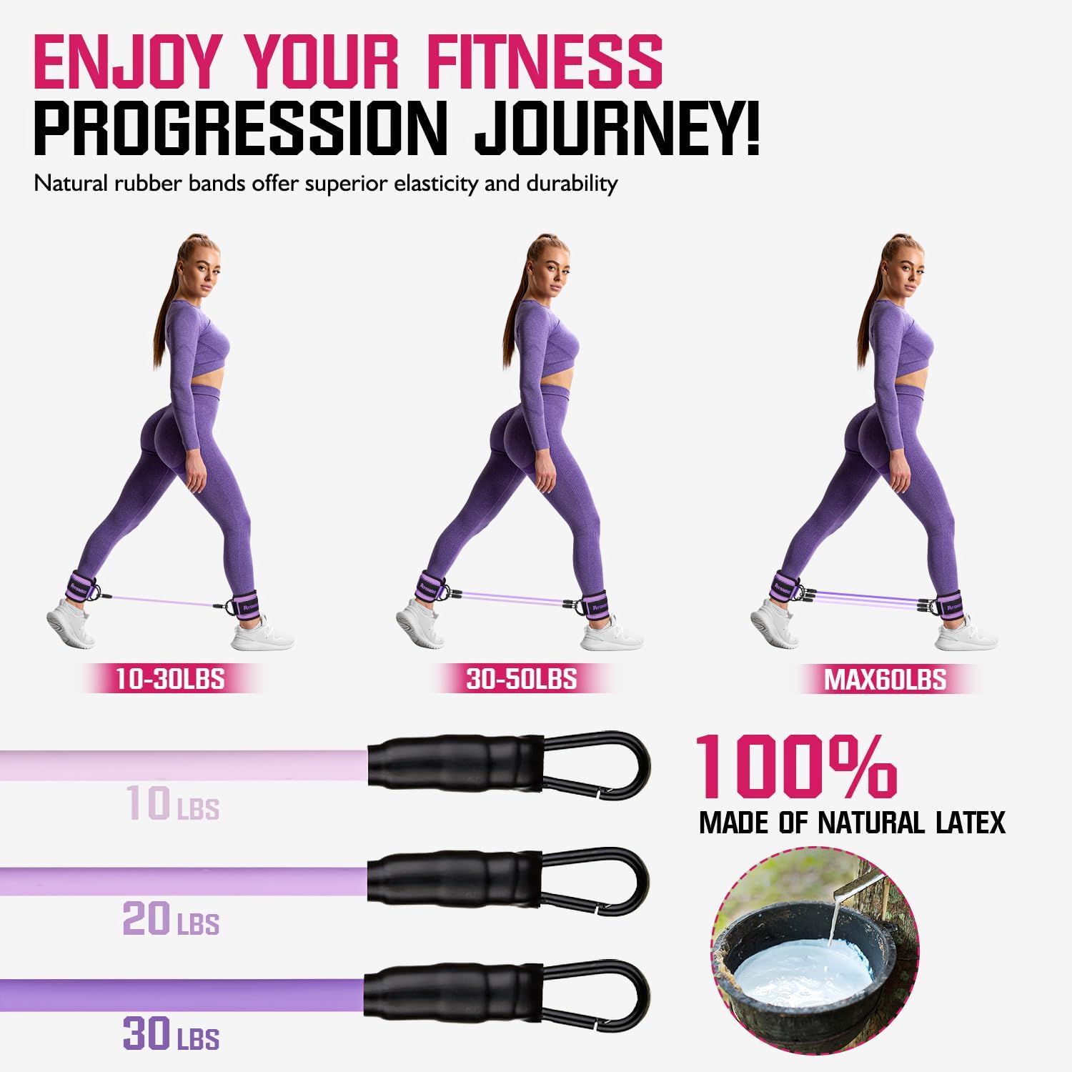 Ayombo Ankle Resistance Bands with Cuffs... 7 Ayombo Ankle Resistance Bands with Cuffs... - Image 7