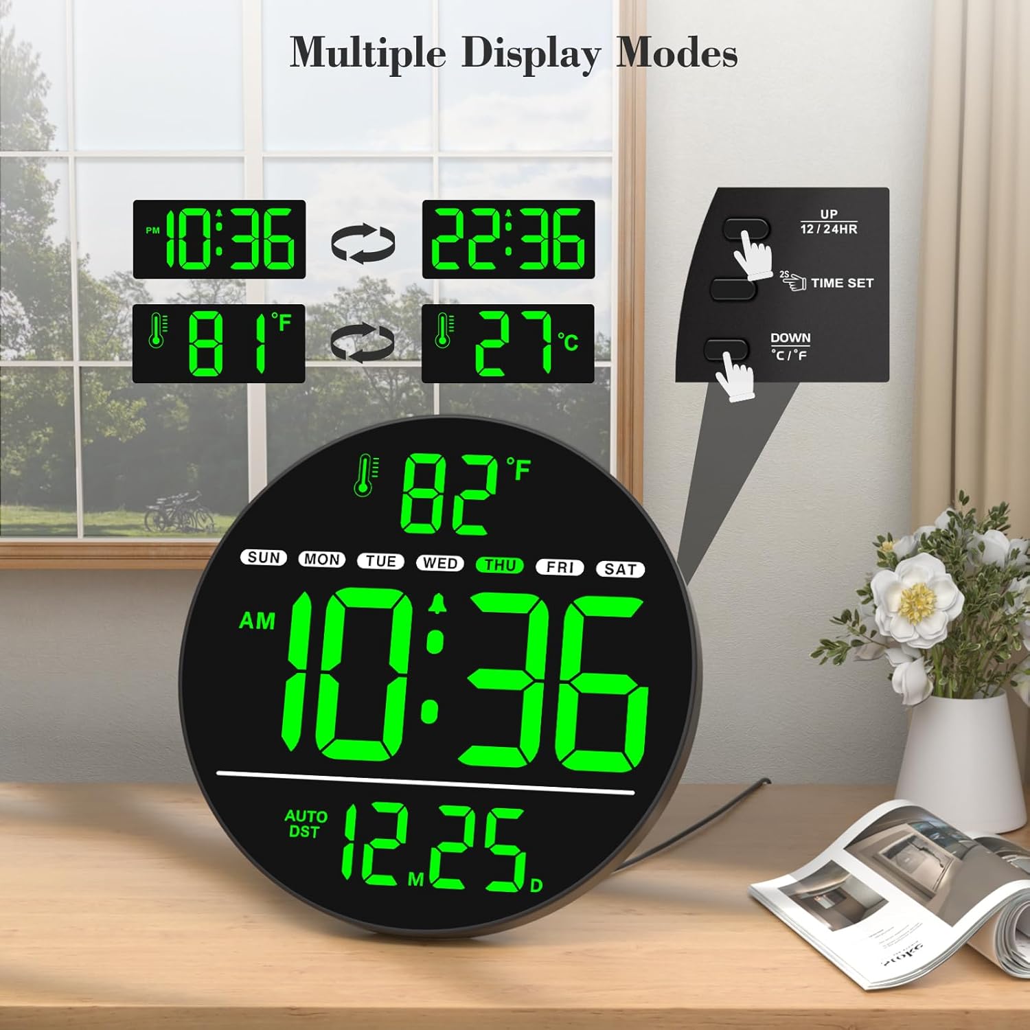 WallarGe Electric Large Digital Wall Clo... 5 WallarGe Electric Large Digital Wall Clo... - Image 5