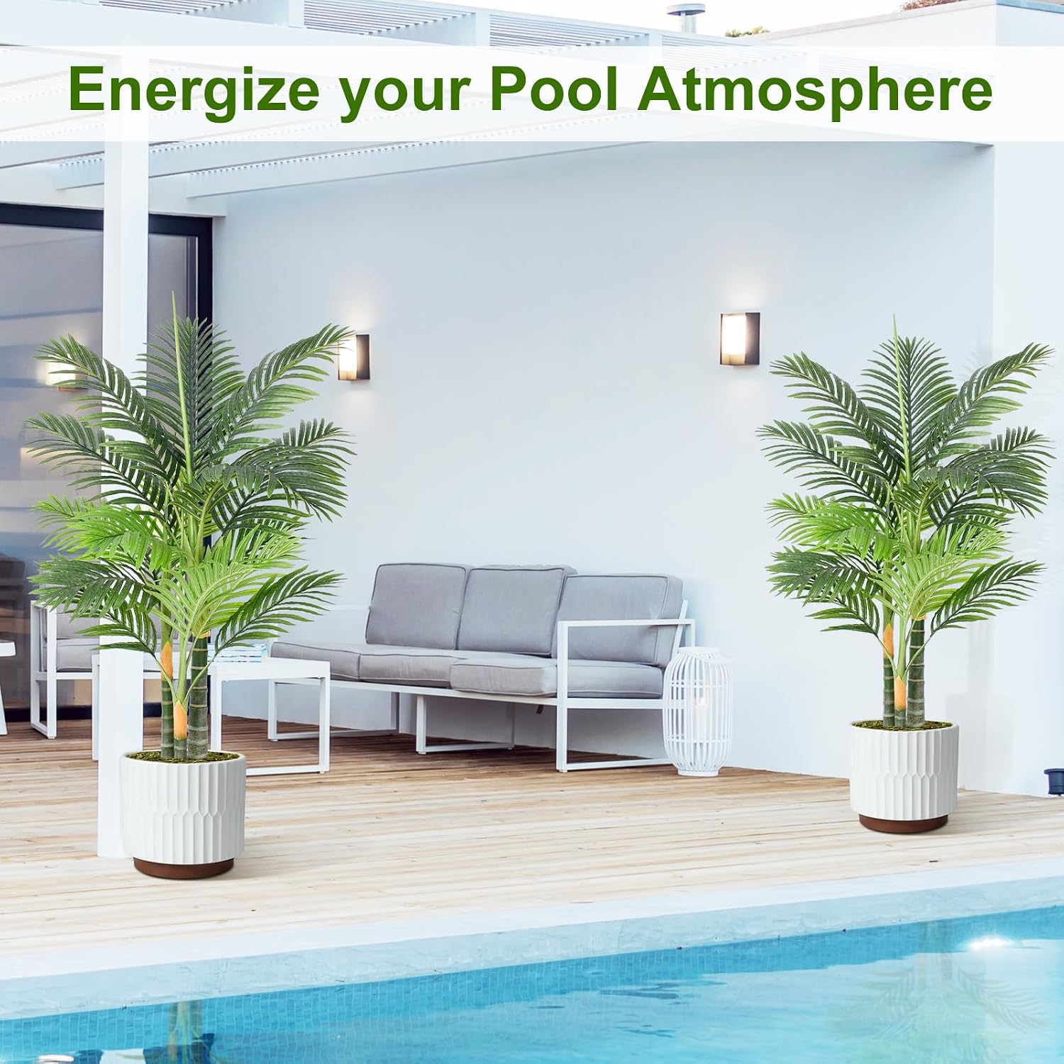 4ft Tall Triple Golden Cane Palm Artific... 8 4ft Tall Triple Golden Cane Palm Artific... - Image 8