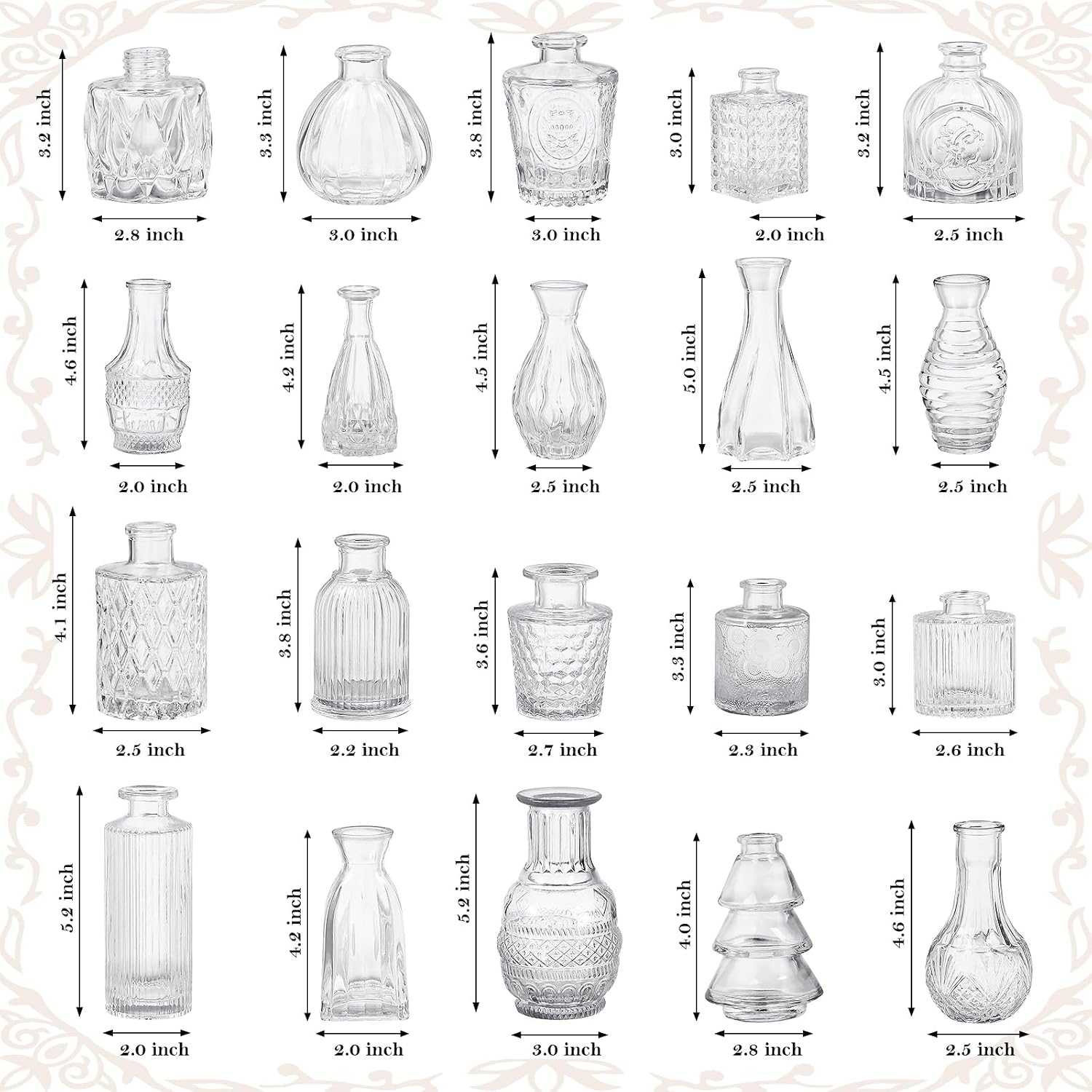 20 Pcs Clear Glass Bud Vases, Small Vint... 7 20 Pcs Clear Glass Bud Vases, Small Vint... - Image 7