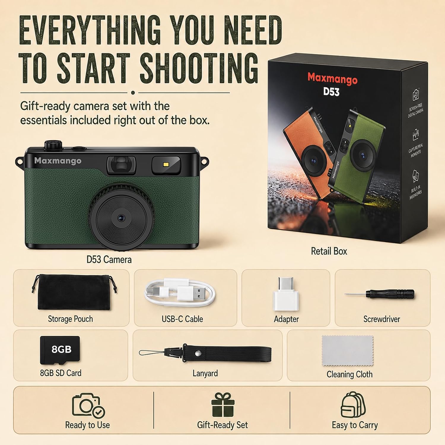 Maxmango D53 Vintage Digital Camera - Re... 6 Maxmango D53 Vintage Digital Camera - Re... - Image 6