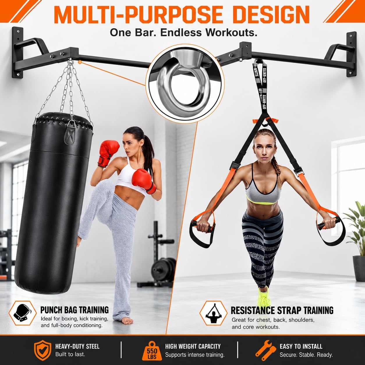 2026 Upgrade Pull Up Bar Wall Mounted - ... 7 2026 Upgrade Pull Up Bar Wall Mounted - ... - Image 7