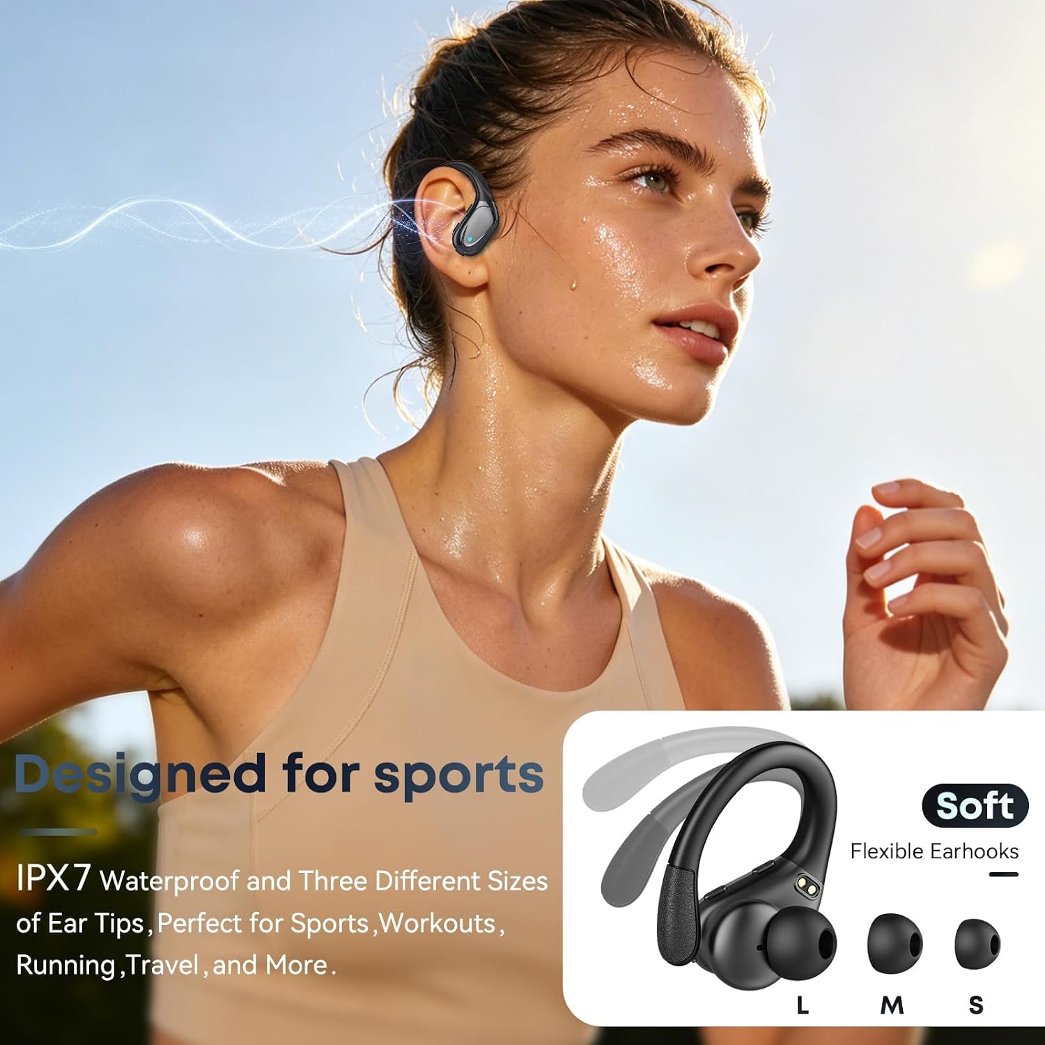 HAOYUYAN Wireless Earbuds, Sports Blueto... 2 HAOYUYAN Wireless Earbuds, Sports Blueto... - Image 2
