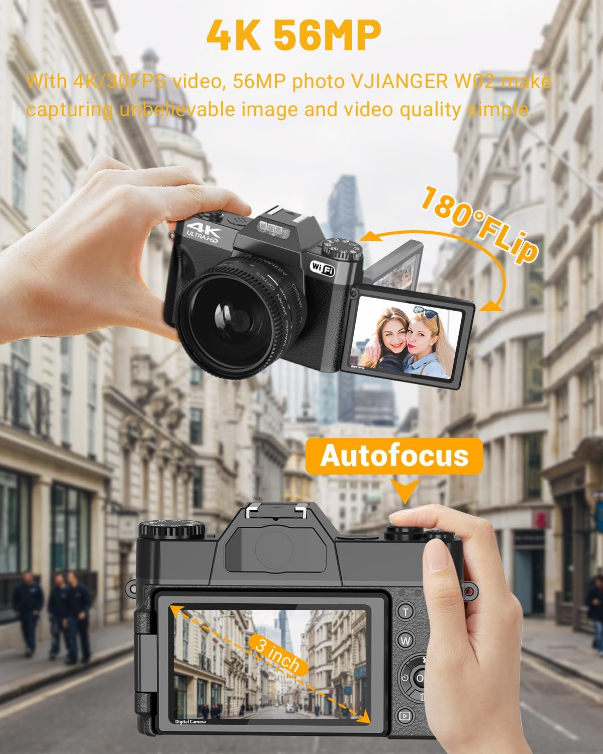 VJIANGER 4K Digital Camera, Vlogging Cam... 3 VJIANGER 4K Digital Camera, Vlogging Cam... - Image 3