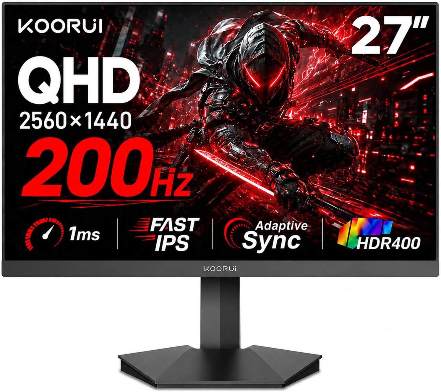 KOORUI 27 Inch 1440p Gaming Monitor, 200... 2 KOORUI 27 Inch 1440p Gaming Monitor, 200... - Image 2