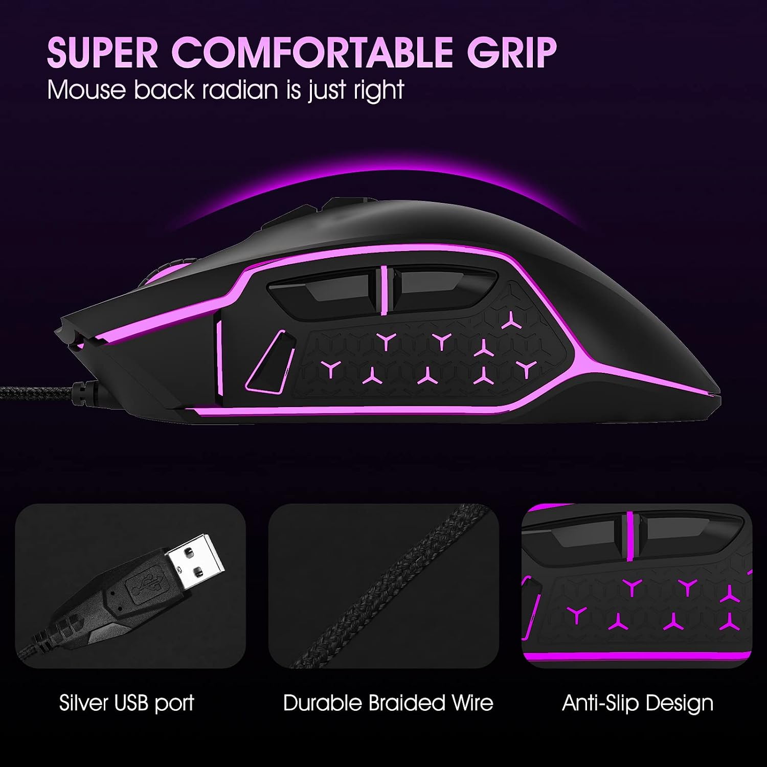 LeadsaiL Gaming Mouse Wired RGB PC Gamin... 6 LeadsaiL Gaming Mouse Wired RGB PC Gamin... - Image 6
