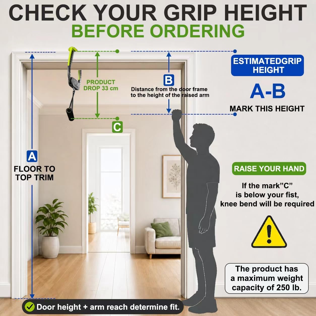 Portable Pull Up Bar for Doorway, 2 Inde... 3 Portable Pull Up Bar for Doorway, 2 Inde... - Image 3