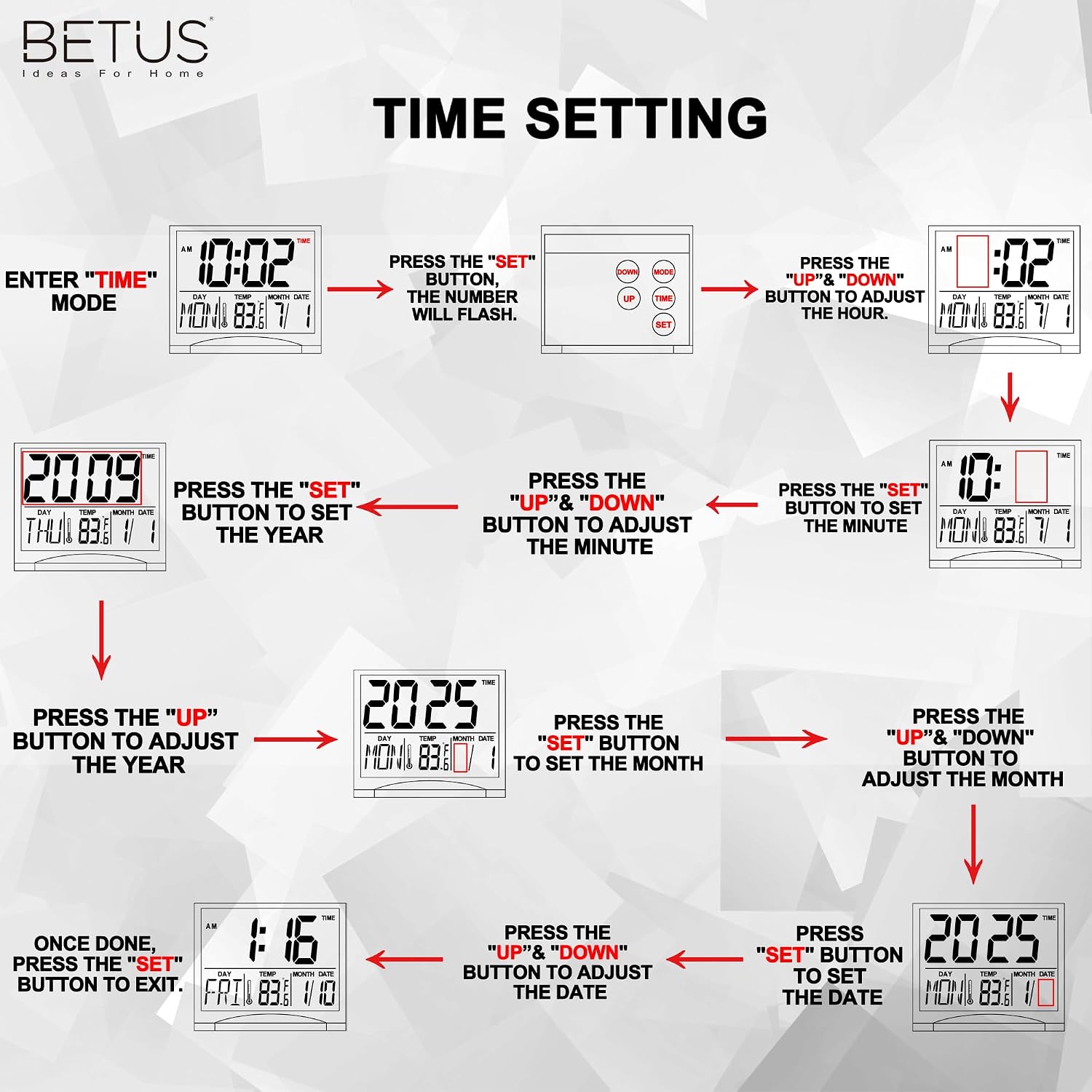 Betus Digital Travel Alarm Clock - Folda... 6 Betus Digital Travel Alarm Clock - Folda... - Image 6