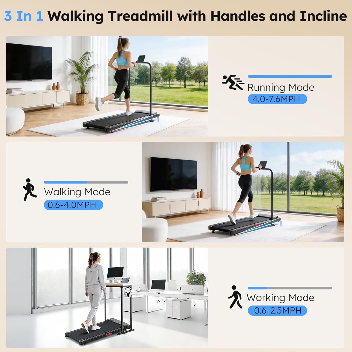Walking Pad with Incline, Portable Tread... 7 Walking Pad with Incline, Portable Tread... - Image 7