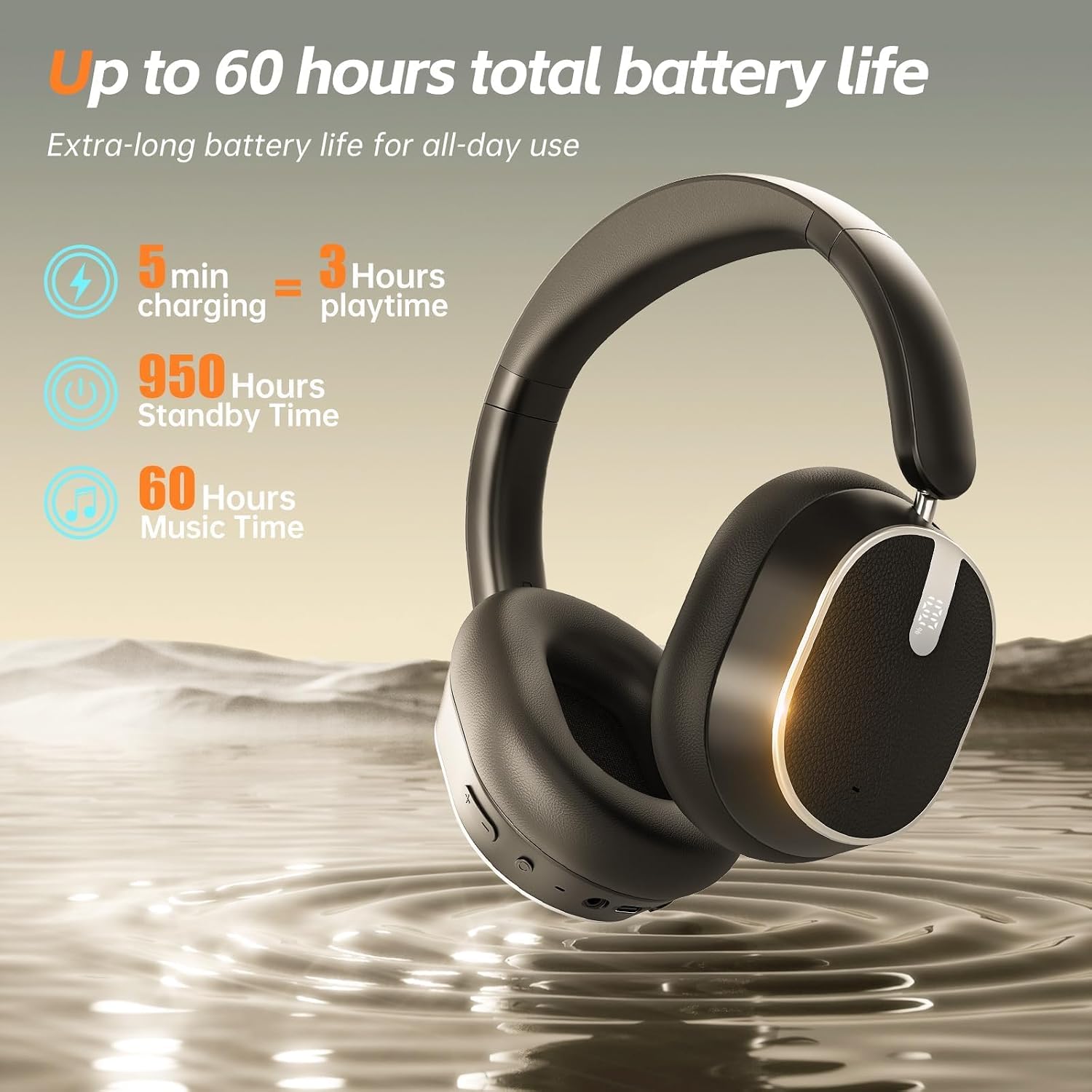 Over Ear Wireless Headphones with 120H P... 5 Over Ear Wireless Headphones with 120H P... - Image 5