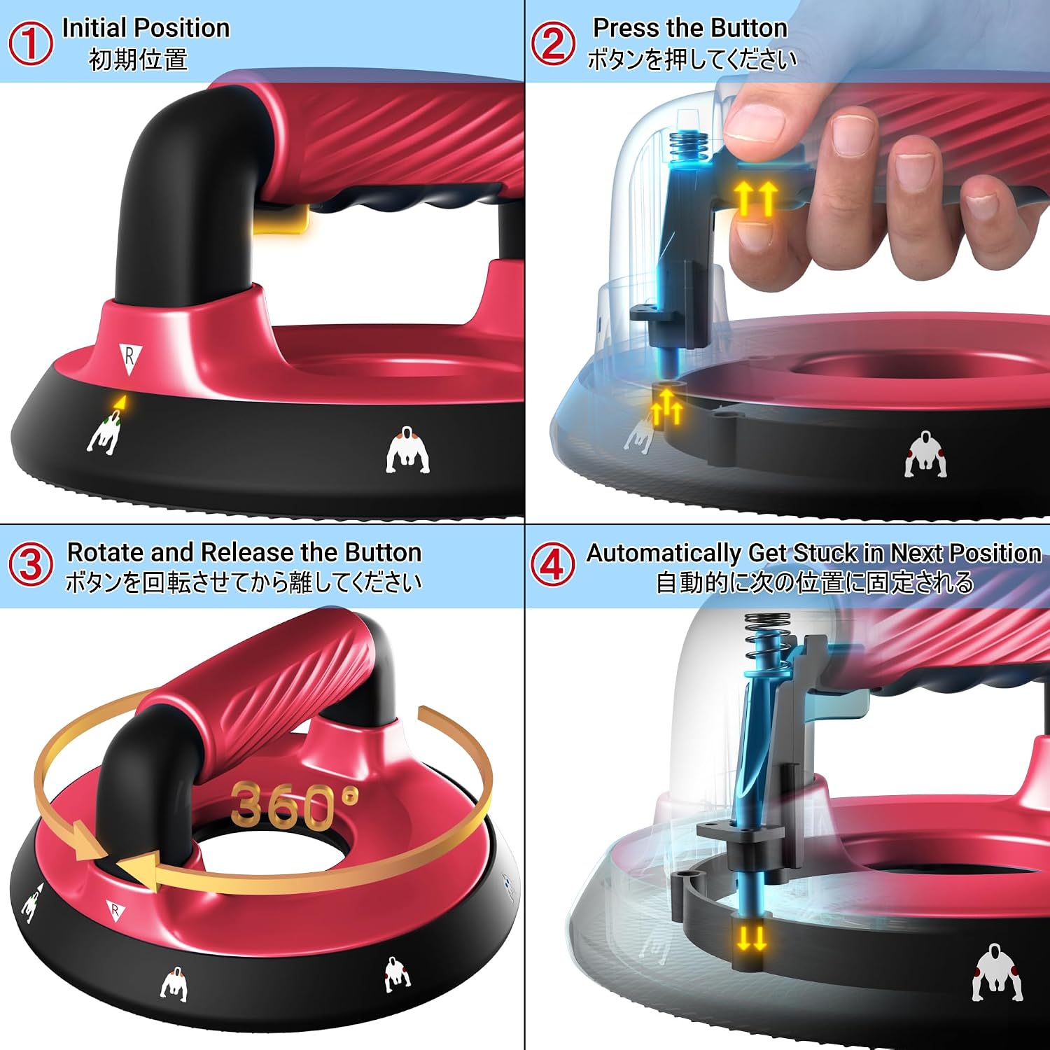 READAEER Push Up Bars, Rotating Handle D... 3 READAEER Push Up Bars, Rotating Handle D... - Image 3