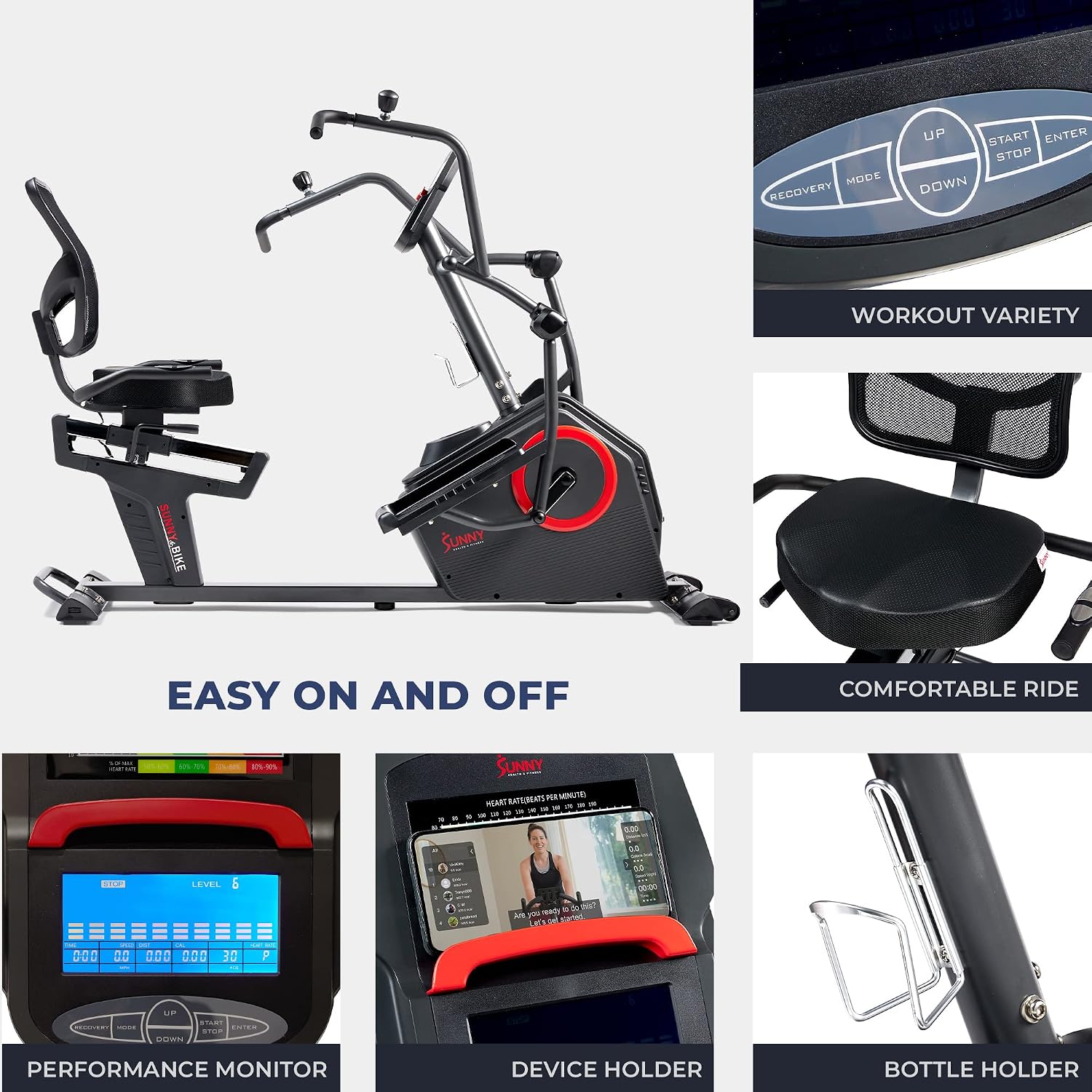 Sunny Health & Fitness Elite Recumbent C... 7 Sunny Health & Fitness Elite Recumbent C... - Image 7