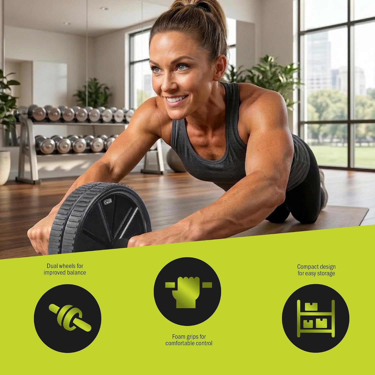 GoFit Dual Exercise Ab Wheel- Roller wit... 3 GoFit Dual Exercise Ab Wheel- Roller wit... - Image 3