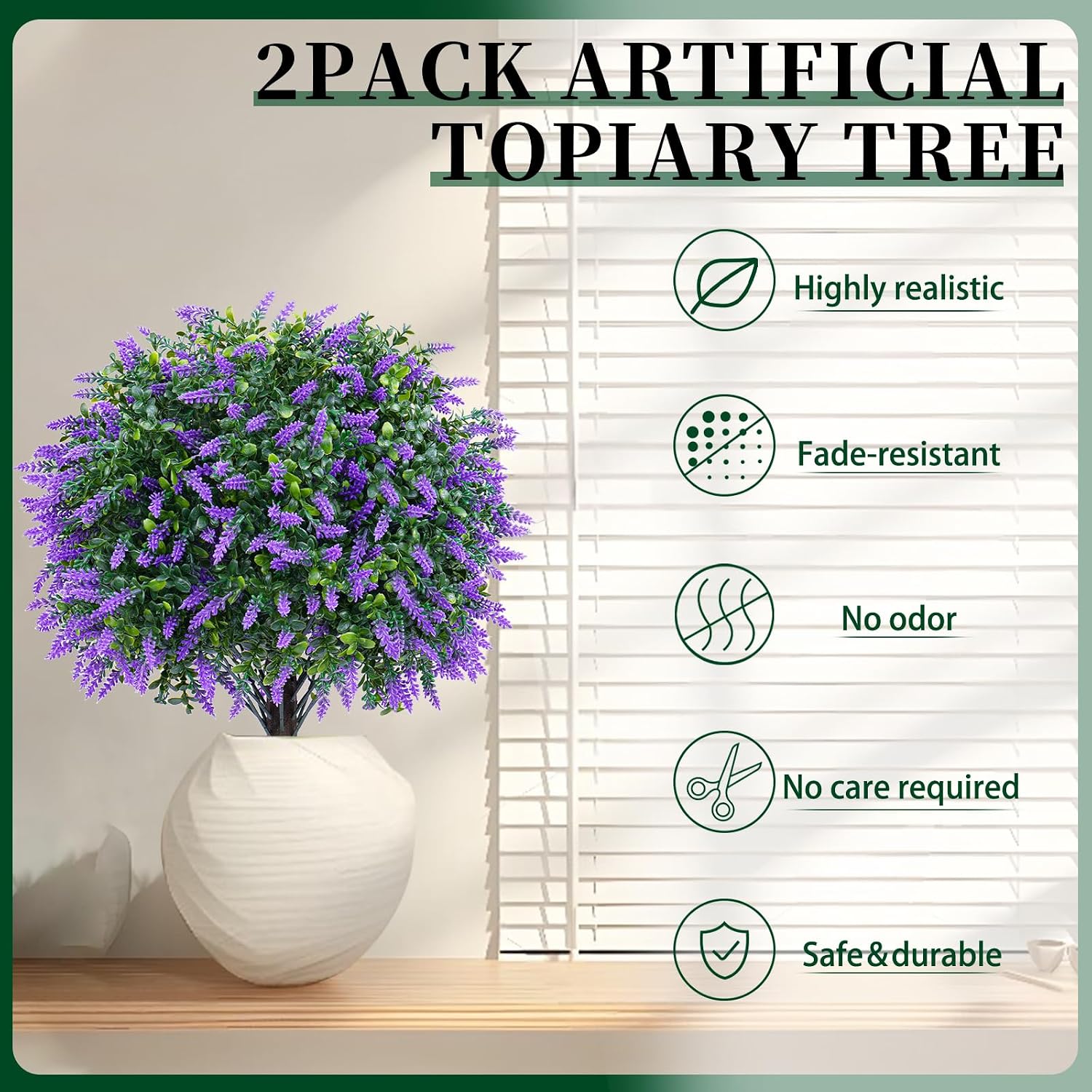 Artificial Boxwood Topiary Ball Lavender... 3 Artificial Boxwood Topiary Ball Lavender... - Image 3