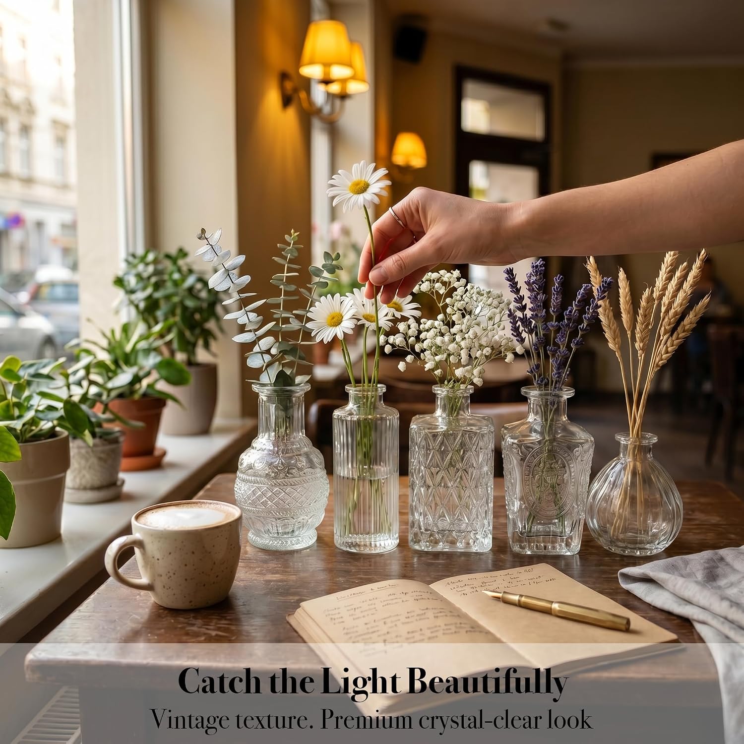 20 Pcs Clear Glass Bud Vases, Small Vint... 4 20 Pcs Clear Glass Bud Vases, Small Vint... - Image 4