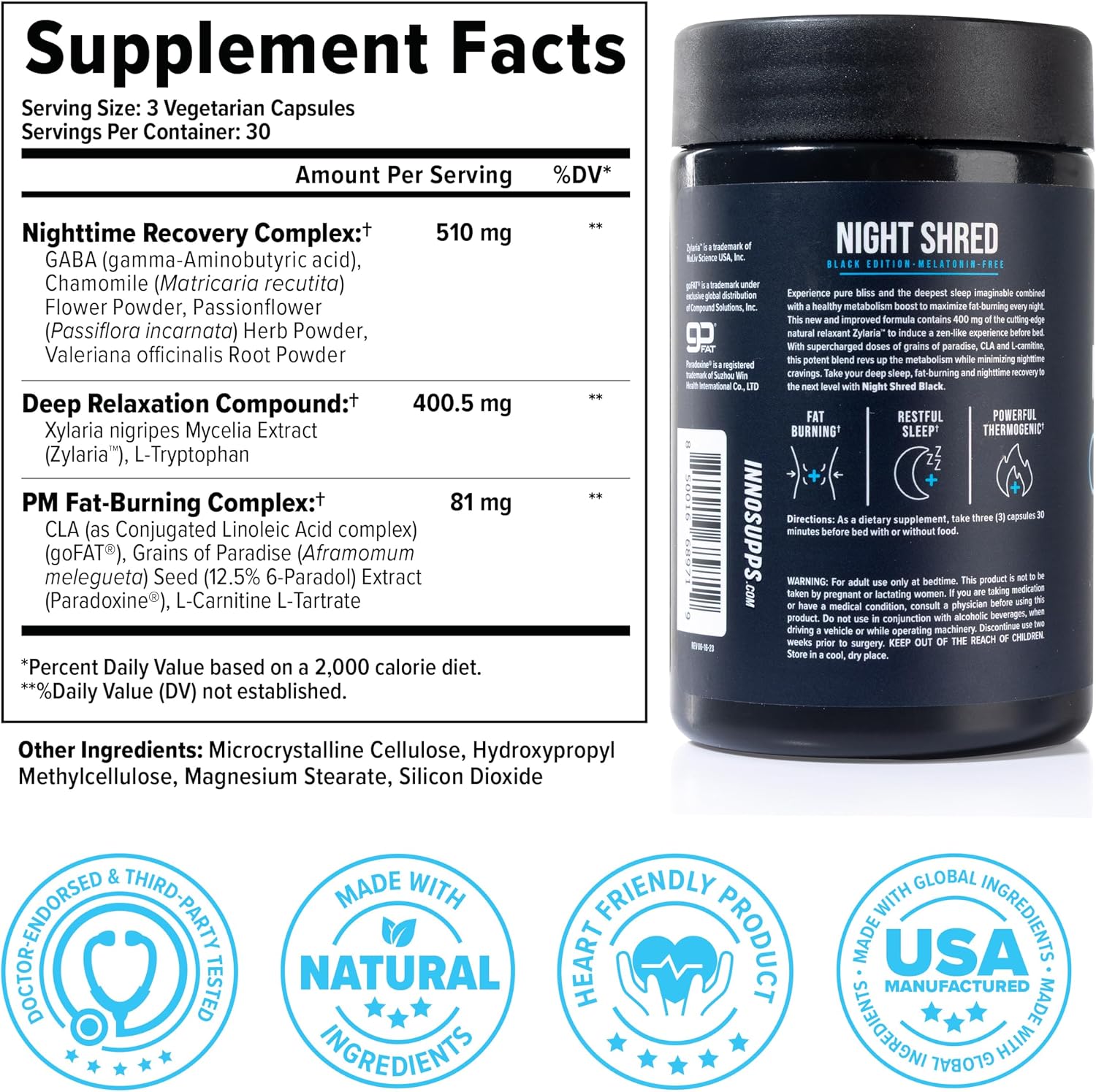 Night Shred Black Melatonin-Free Fat Bur... 8 Night Shred Black Melatonin-Free Fat Bur... - Image 8