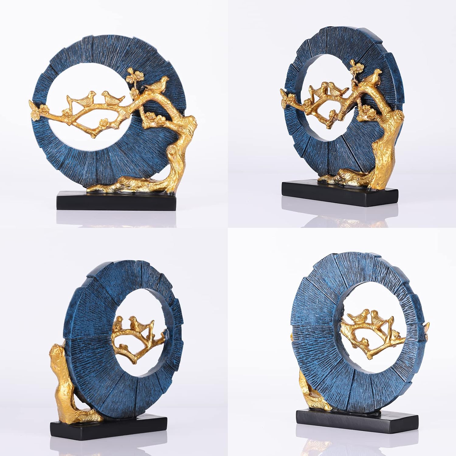 Gold Bird Statue Decor, Gold and Blue Ho... 7 Gold Bird Statue Decor, Gold and Blue Ho... - Image 7