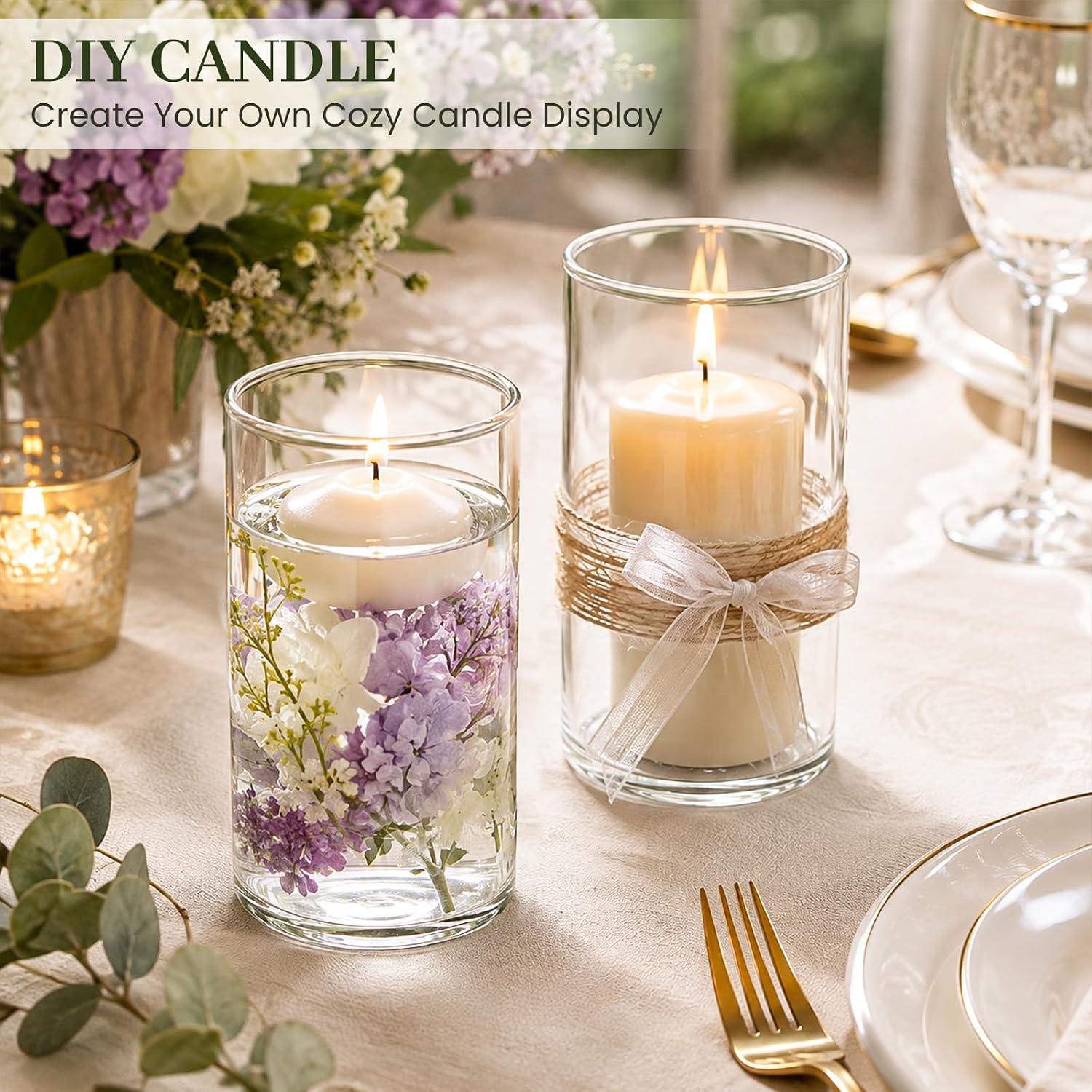 UPBUD 6 Inch Glass Cylinder Vases for Ce... 6 UPBUD 6 Inch Glass Cylinder Vases for Ce... - Image 6