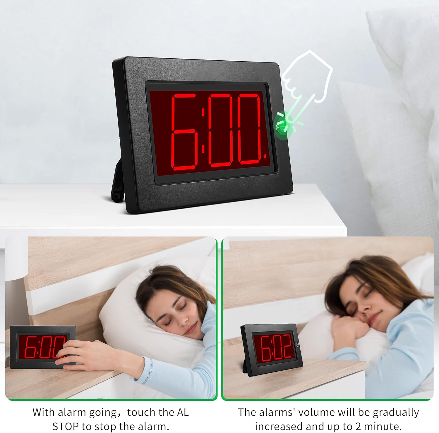 Large Digital Alarm Clock, 3" LED Displa... 6 Large Digital Alarm Clock, 3" LED Displa... - Image 6