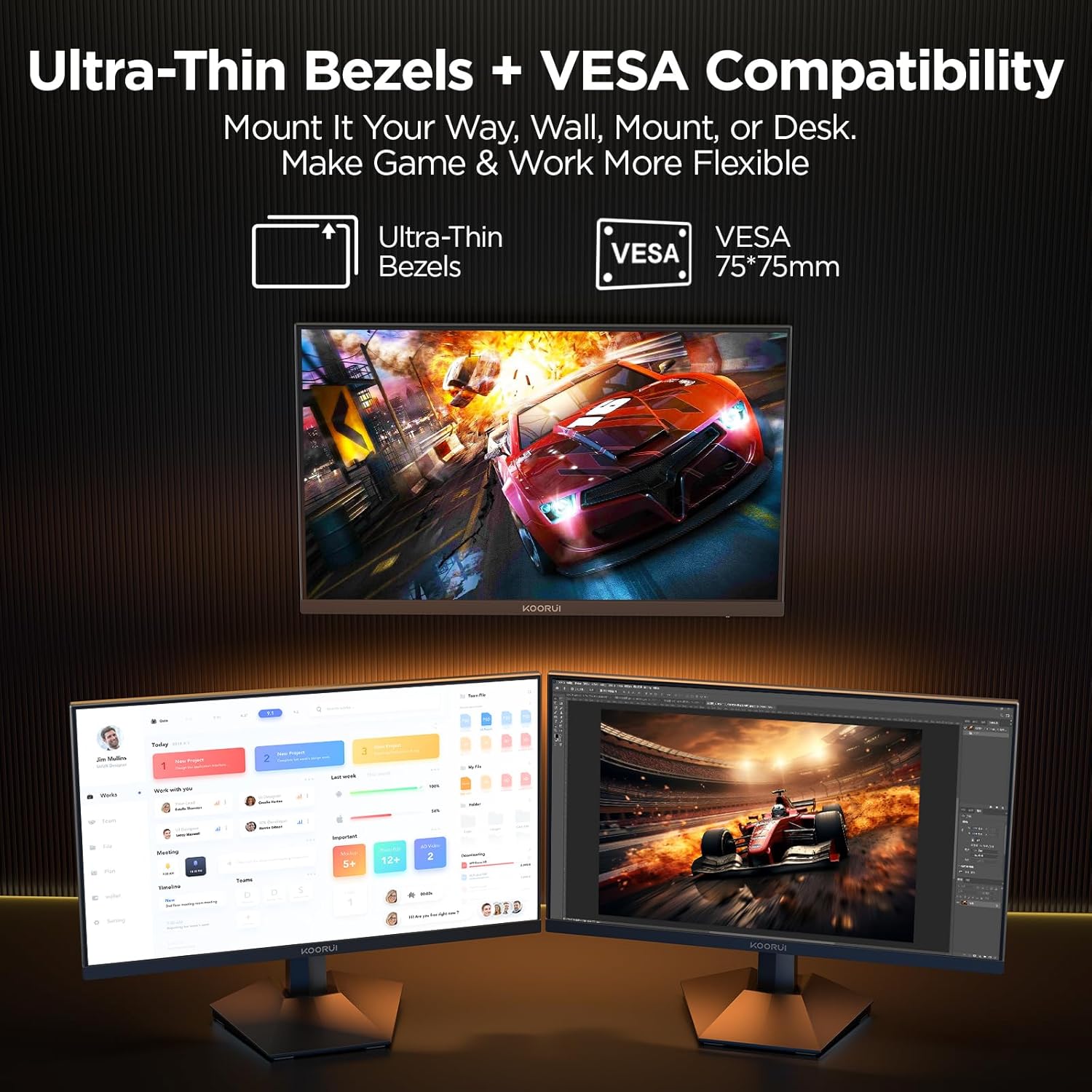 KOORUI 27 Inch 1440p Gaming Monitor, 200... 9 KOORUI 27 Inch 1440p Gaming Monitor, 200... - Image 9