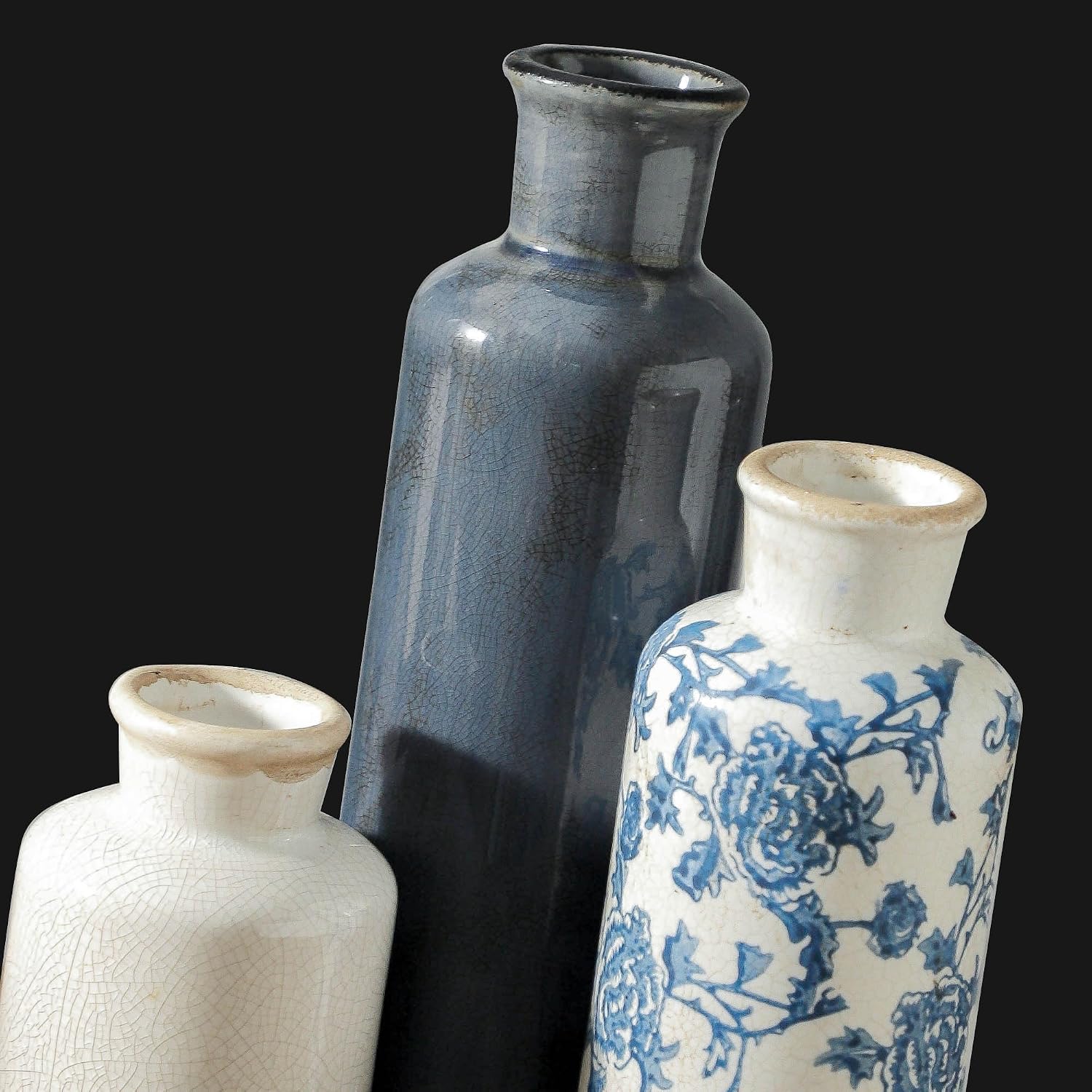 ooit Ceramic Vintage Vases Set of 3, Blu... 5 ooit Ceramic Vintage Vases Set of 3, Blu... - Image 5