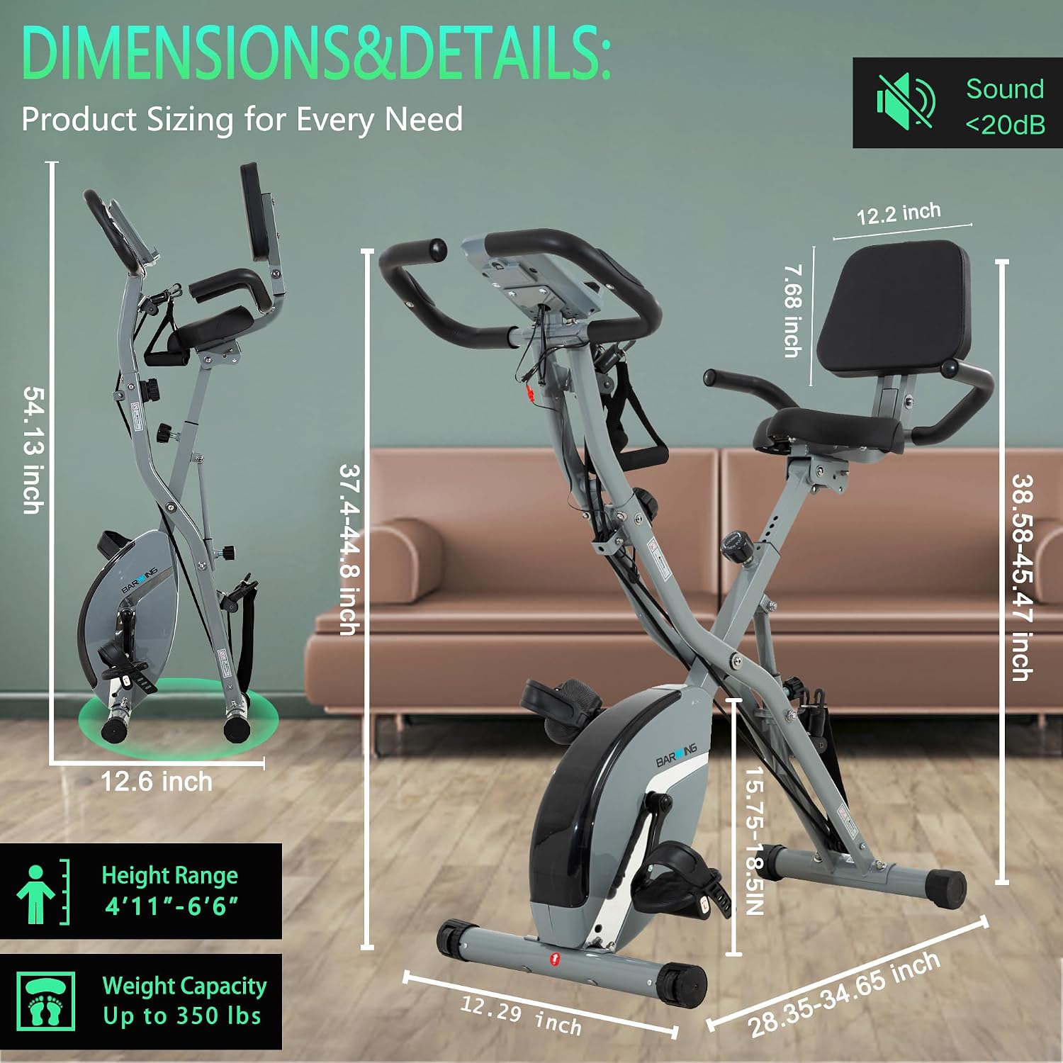 BARWING Stationary Exercise Bike for Hom... 8 BARWING Stationary Exercise Bike for Hom... - Image 8