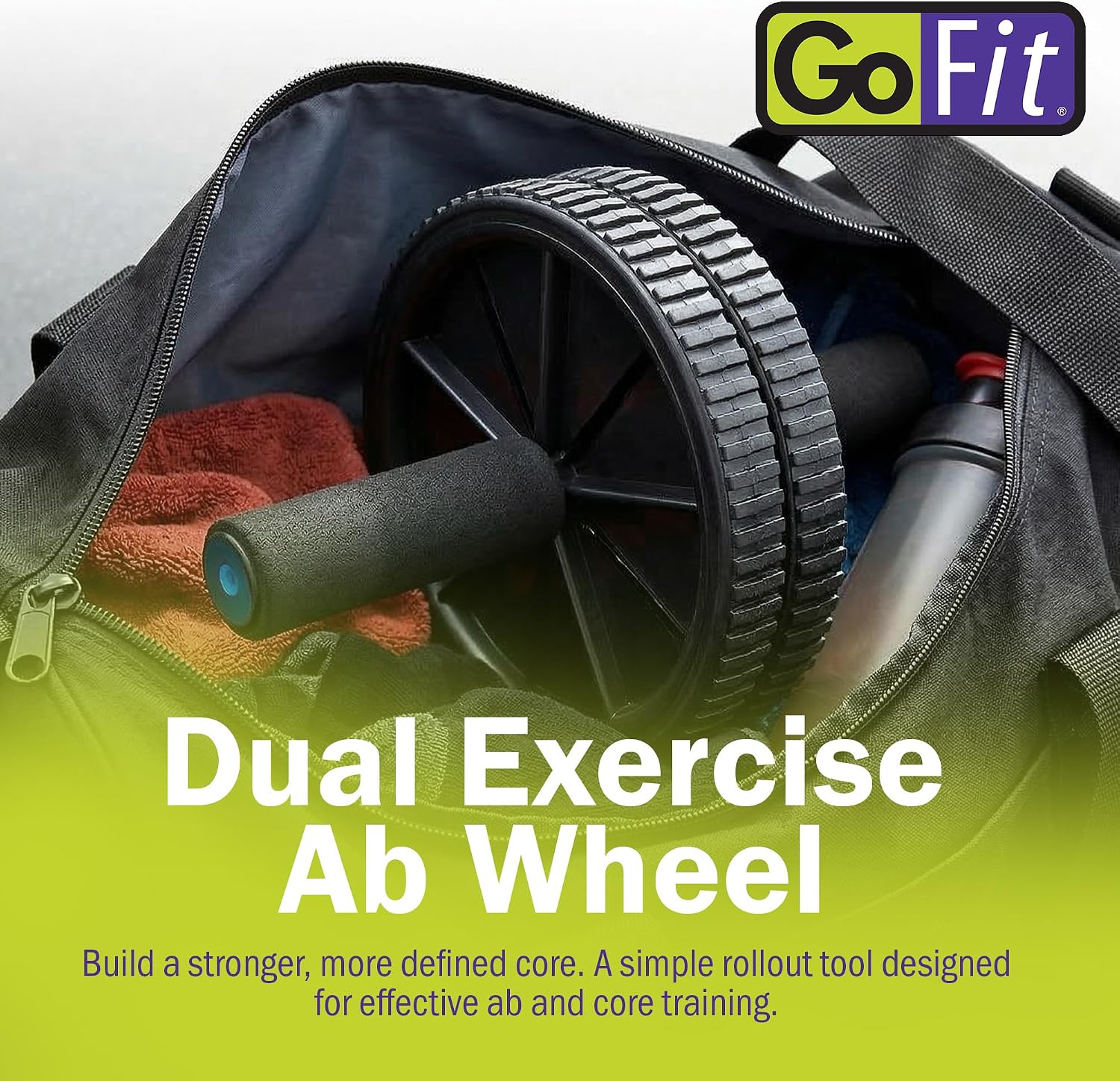 GoFit Dual Exercise Ab Wheel- Roller wit... 2 GoFit Dual Exercise Ab Wheel- Roller wit... - Image 2