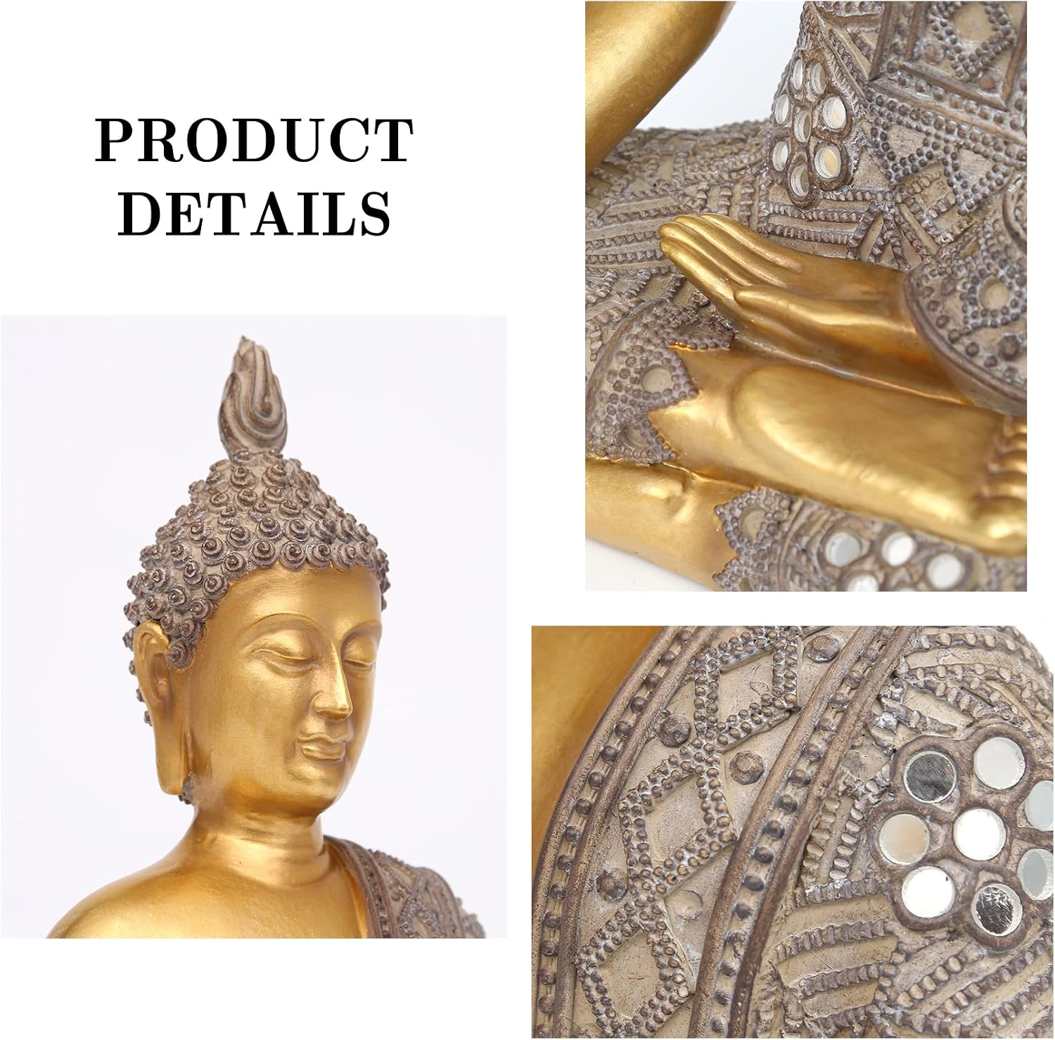 Buddha Statue for Home Decor Gold 10.4”-... 7 Buddha Statue for Home Decor Gold 10.4”-... - Image 7