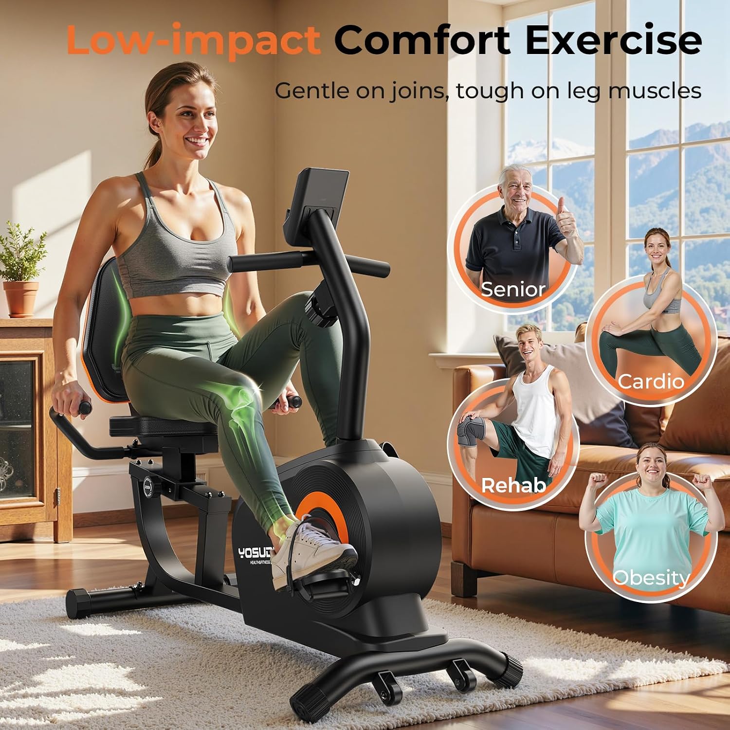 YOSUDA Recumbent Exercise Bike for Home,... 3 YOSUDA Recumbent Exercise Bike for Home,... - Image 3