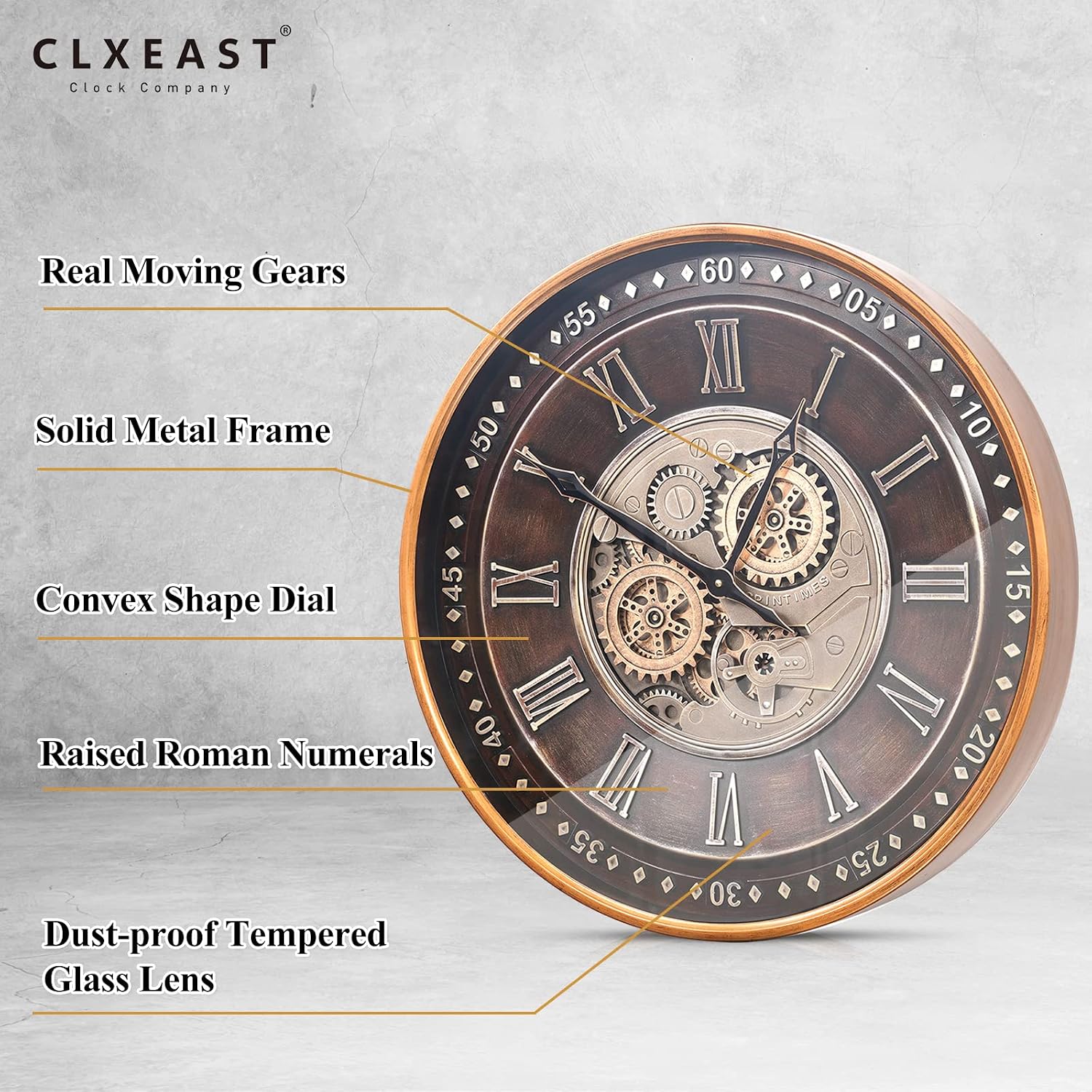 CLXEAST 24 Inch Large Moving Gear Wall C... 2 CLXEAST 24 Inch Large Moving Gear Wall C... - Image 2