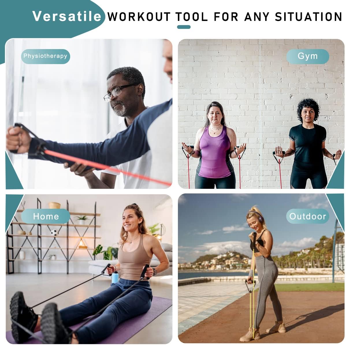 Resistance Bands with Handles, Exercise ... 5 Resistance Bands with Handles, Exercise ... - Image 5