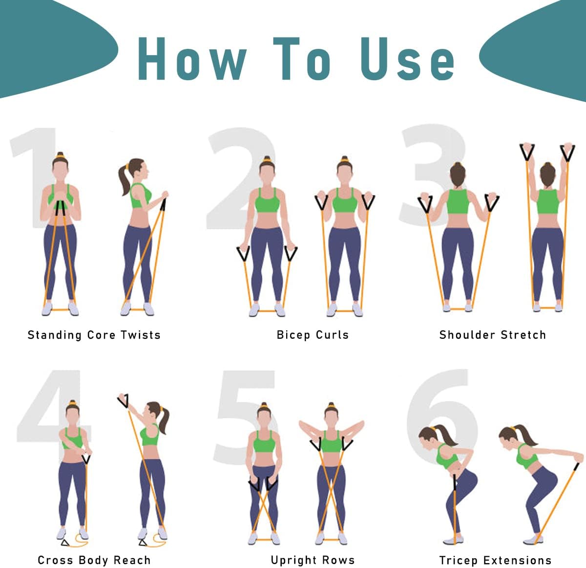 Resistance Bands with Handles, Exercise ... 6 Resistance Bands with Handles, Exercise ... - Image 6