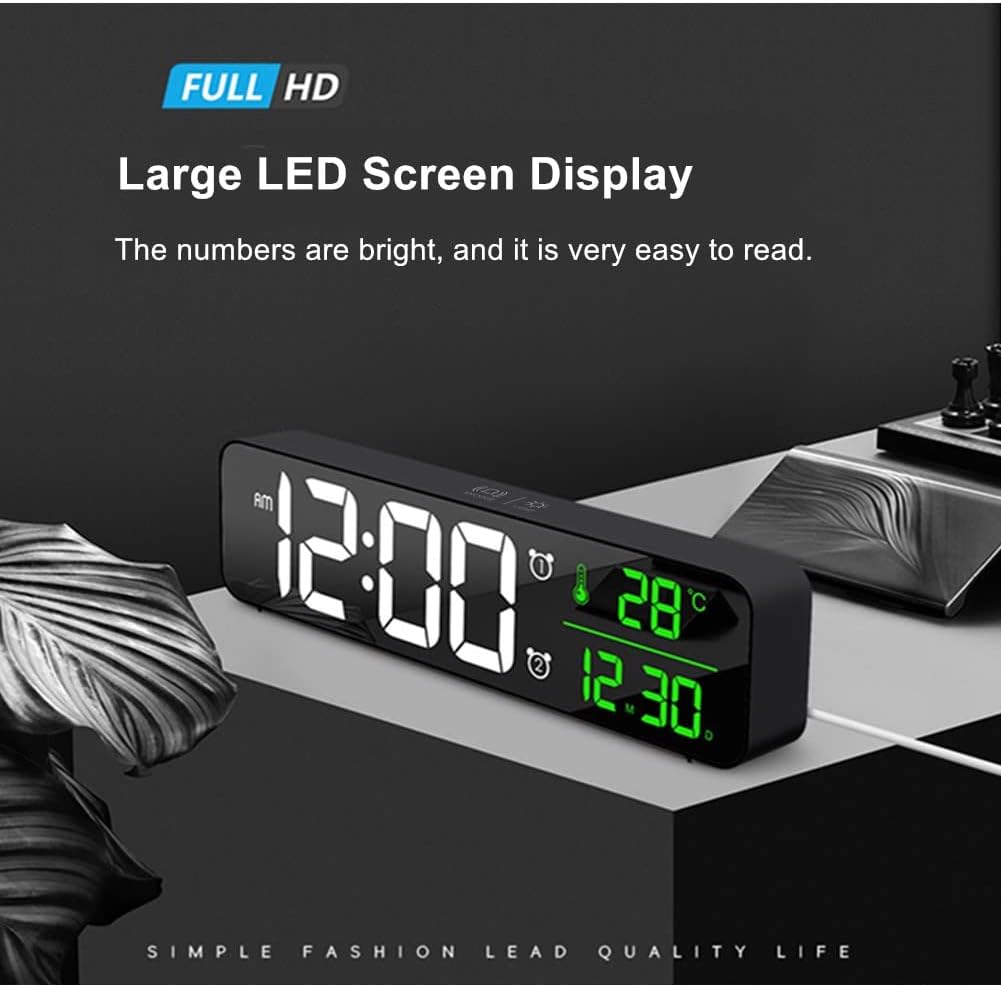 Digital Clock Large Display, Alarm Clock... 2 Digital Clock Large Display, Alarm Clock... - Image 2