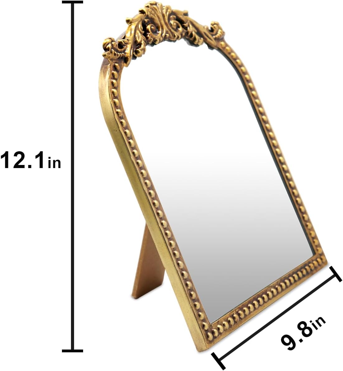 Vintage Makeup Mirror, 12.1"x 9.8" Gold ... 6 Vintage Makeup Mirror, 12.1"x 9.8" Gold ... - Image 6