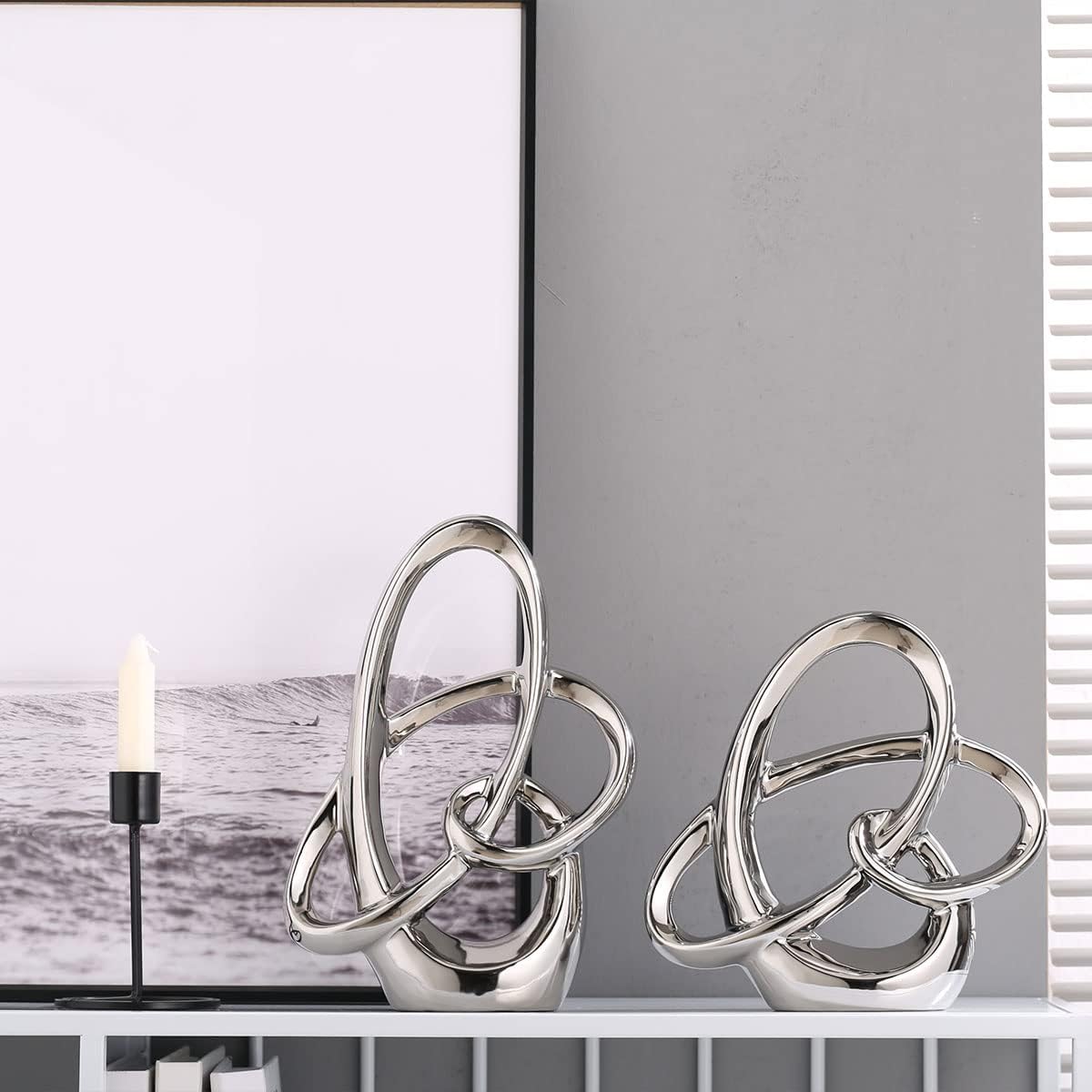 Modern Silver Decor Ceramic Statue - Abs... 5 Modern Silver Decor Ceramic Statue - Abs... - Image 5