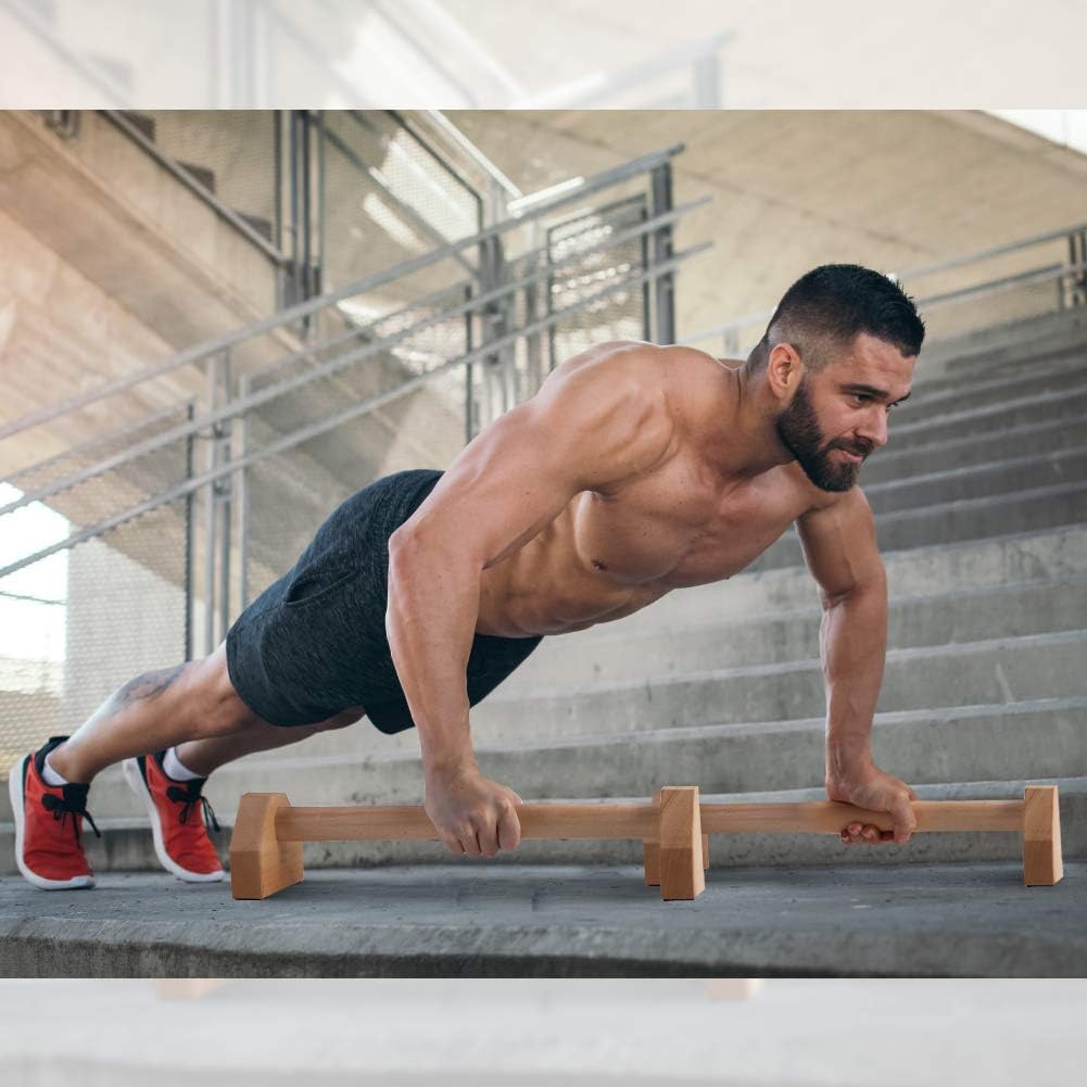 Pushup Stands - Wooden Push Up Bars Gym ... 4 Pushup Stands - Wooden Push Up Bars Gym ... - Image 4