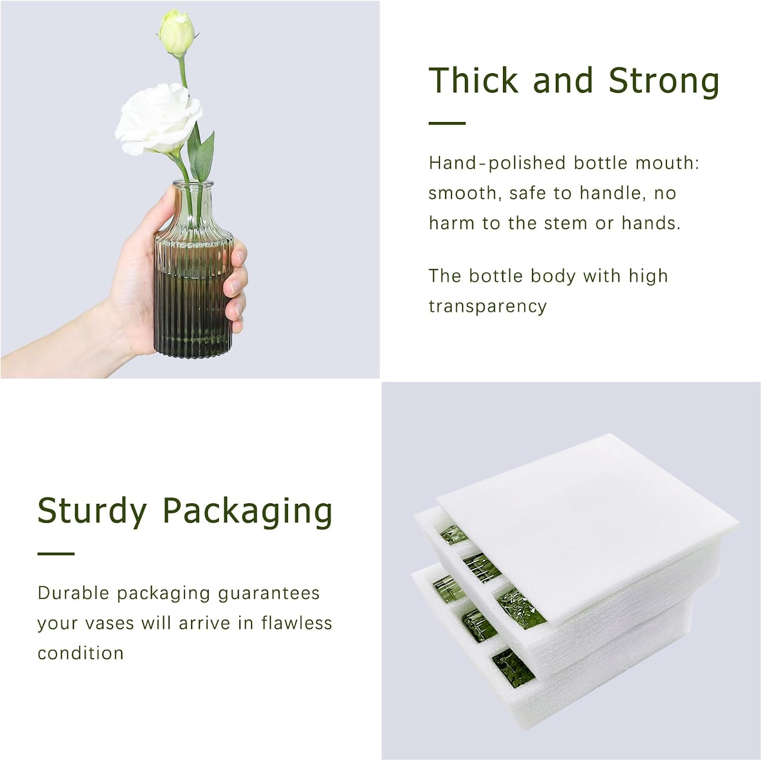 SUPMIND 12pcs Glass Bud Vase Set, Green ... 7 SUPMIND 12pcs Glass Bud Vase Set, Green ... - Image 7
