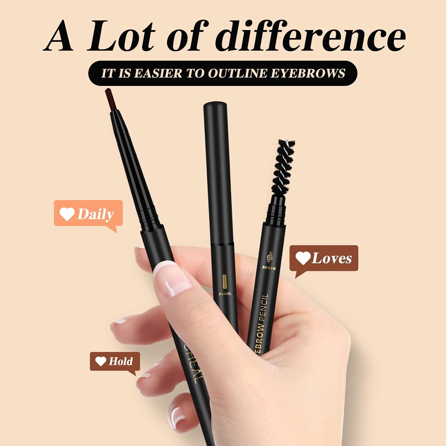 3Pcs Waterproof Eyebrow Pencil Dark Brow... 8 3Pcs Waterproof Eyebrow Pencil Dark Brow... - Image 8