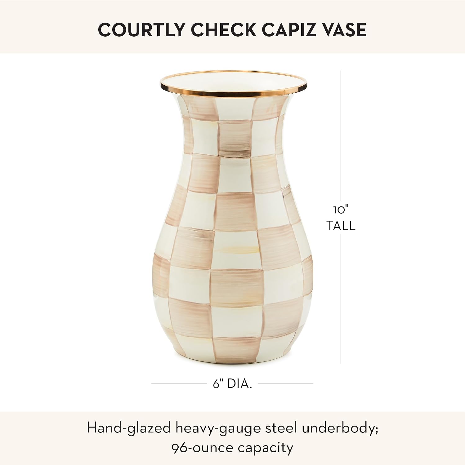 MACKENZIE-CHILDS Enamel Tall Vase, Brown... 3 MACKENZIE-CHILDS Enamel Tall Vase, Brown... - Image 3